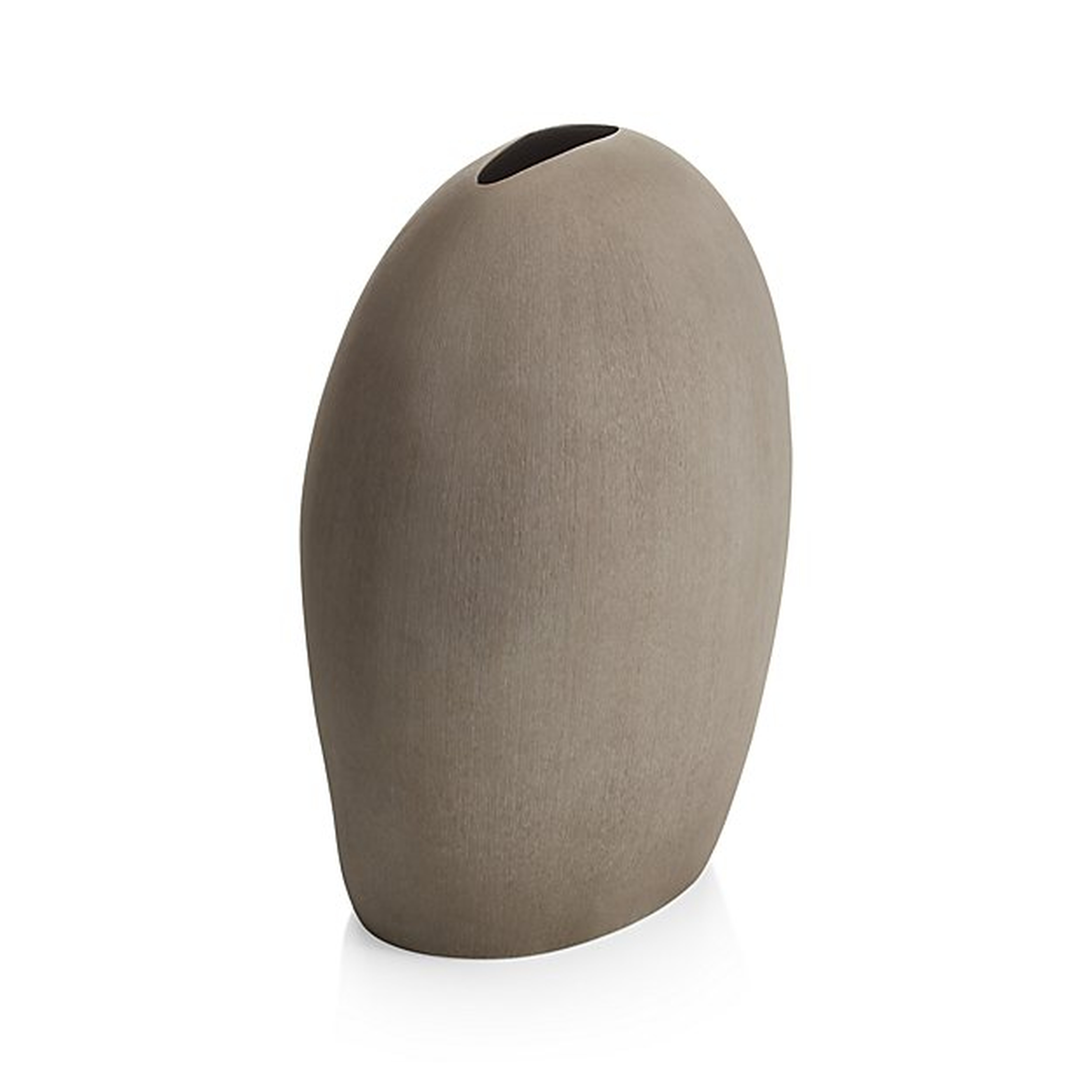 Alura Tall Light Grey Oval Ceramic Vase - Crate and Barrel