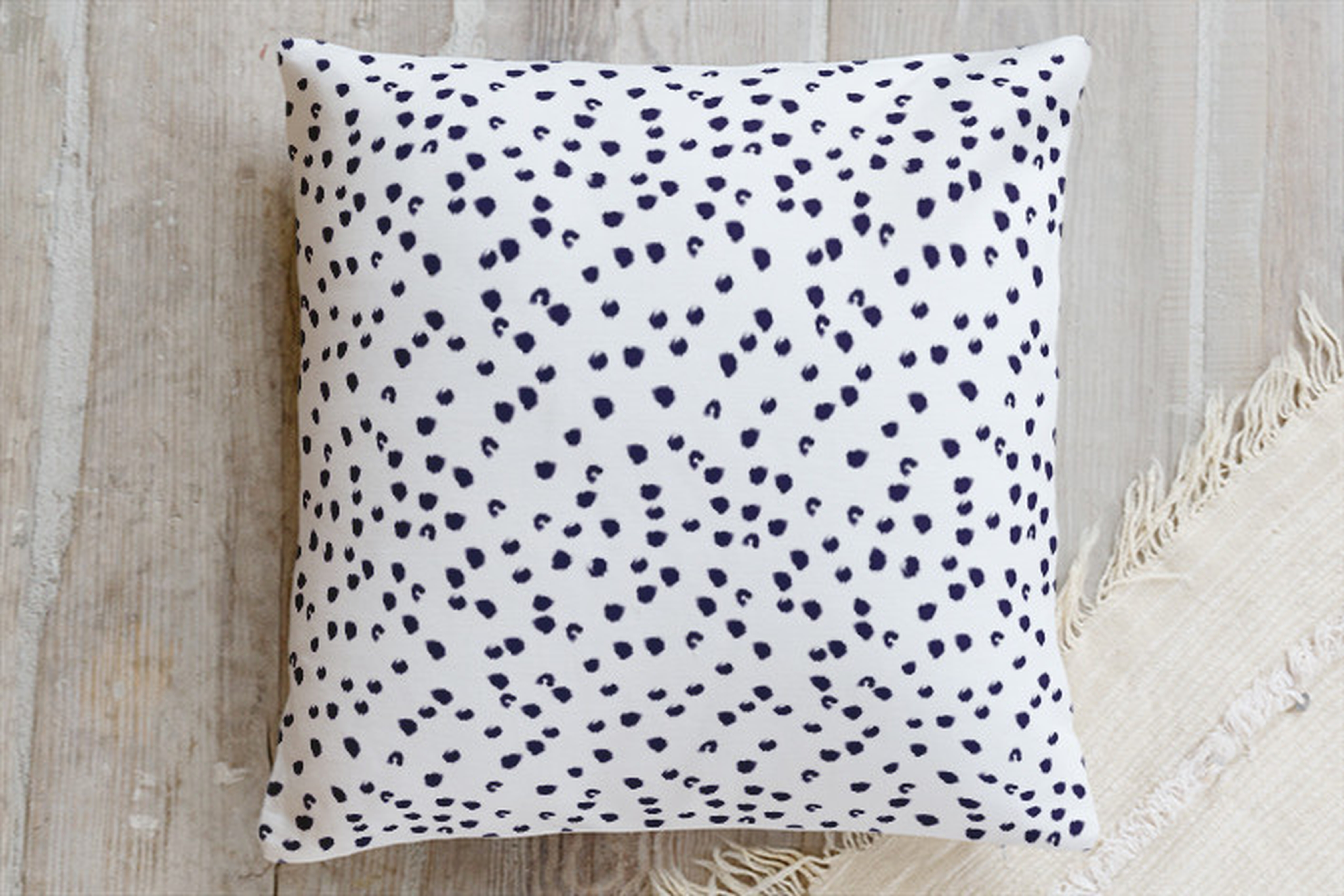 Organic dot pillow- 18" x 18"- Navy- • Alternative down insert - Minted