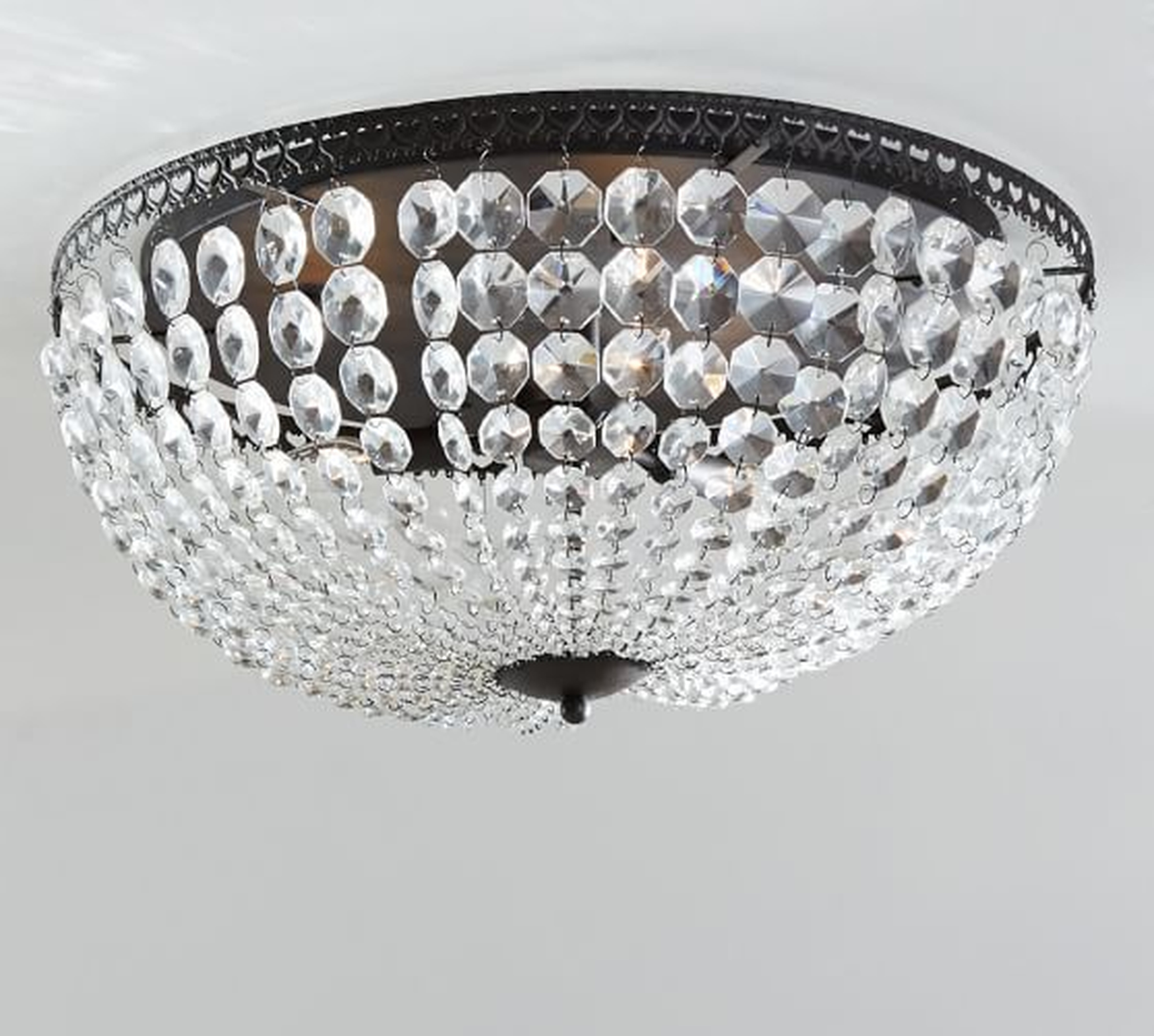 Mia Faceted-Crystal Oversized Flushmount - Pottery Barn