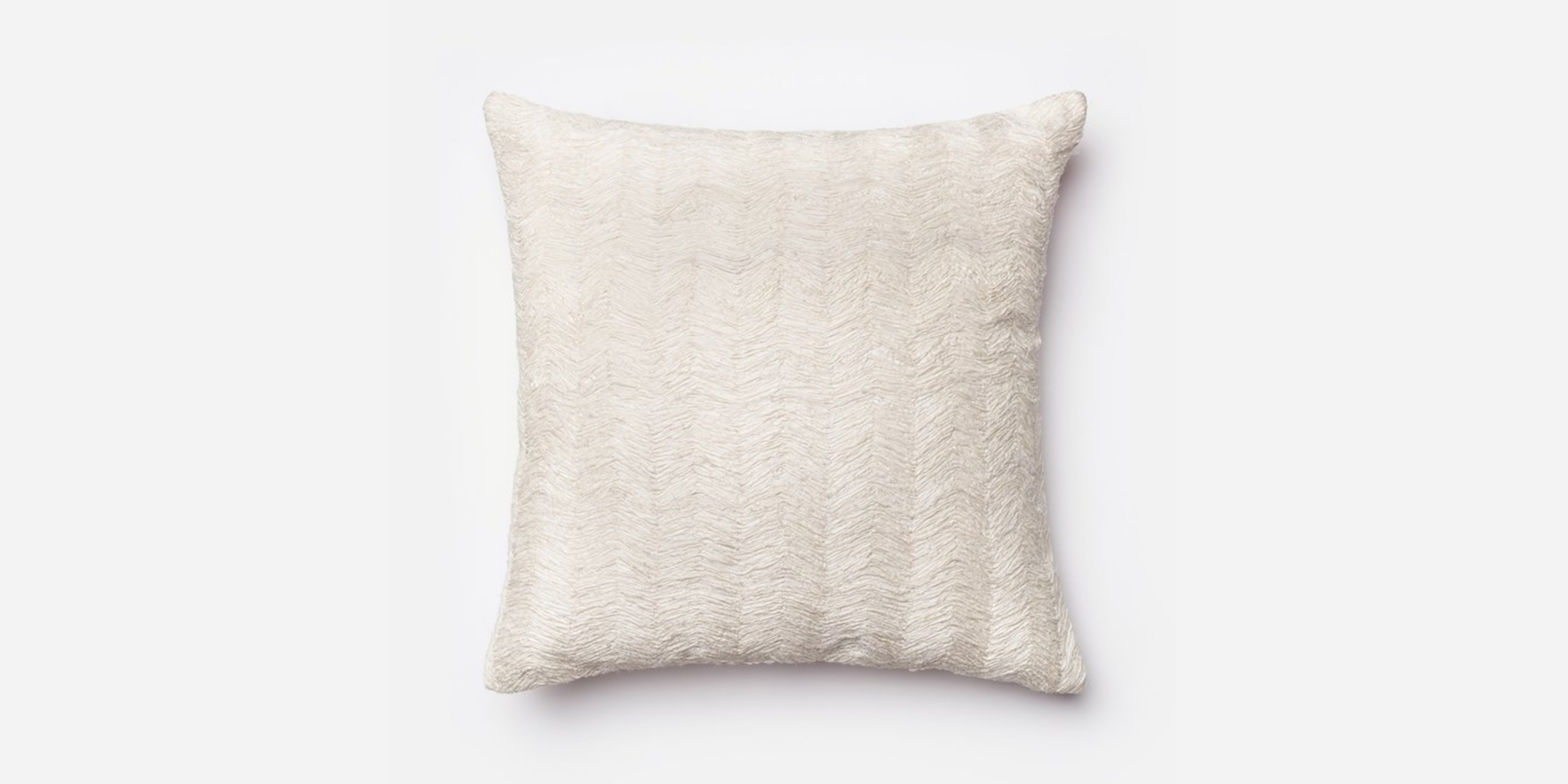 P0030 WHITE Pillow - 22x22 - Poly Insert - Loloi Rugs