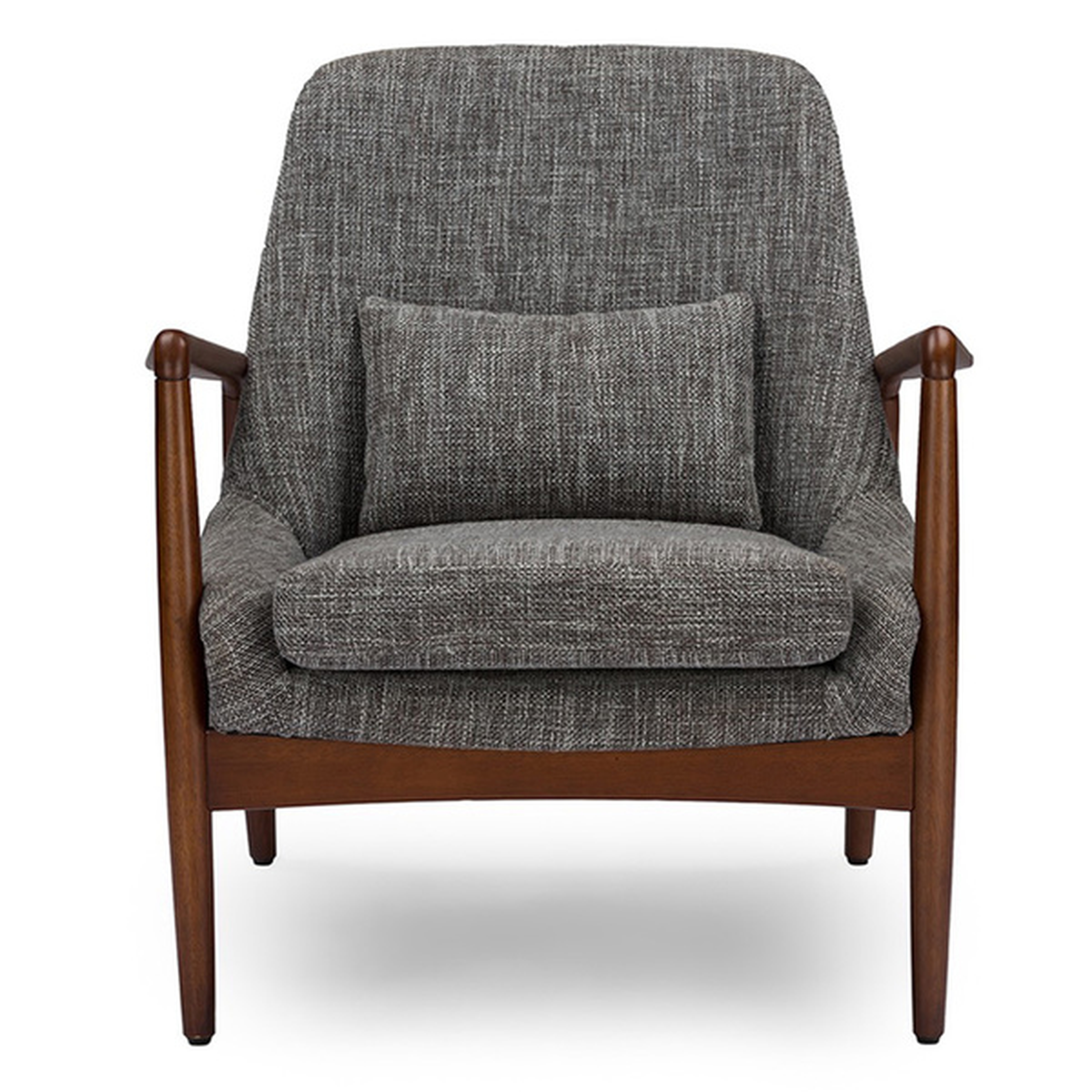 Baxton Studio Dixon Mid-century Modern Grey Fabric Upholstered Lounge Chair - Overstock