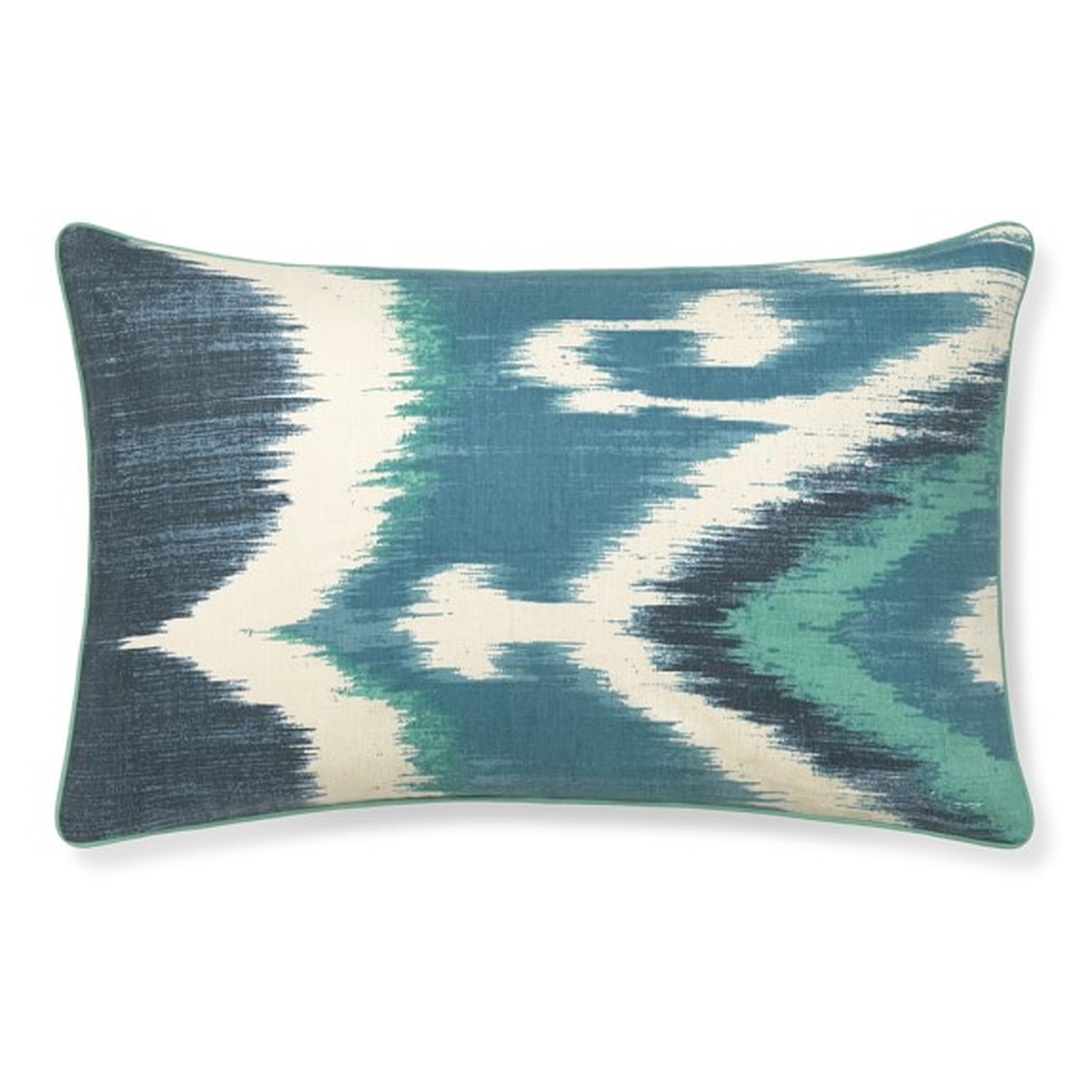 Printed Tonal Ikat Pillow Cover, 14" X 22", Blue - insert sold separately - Williams Sonoma Home