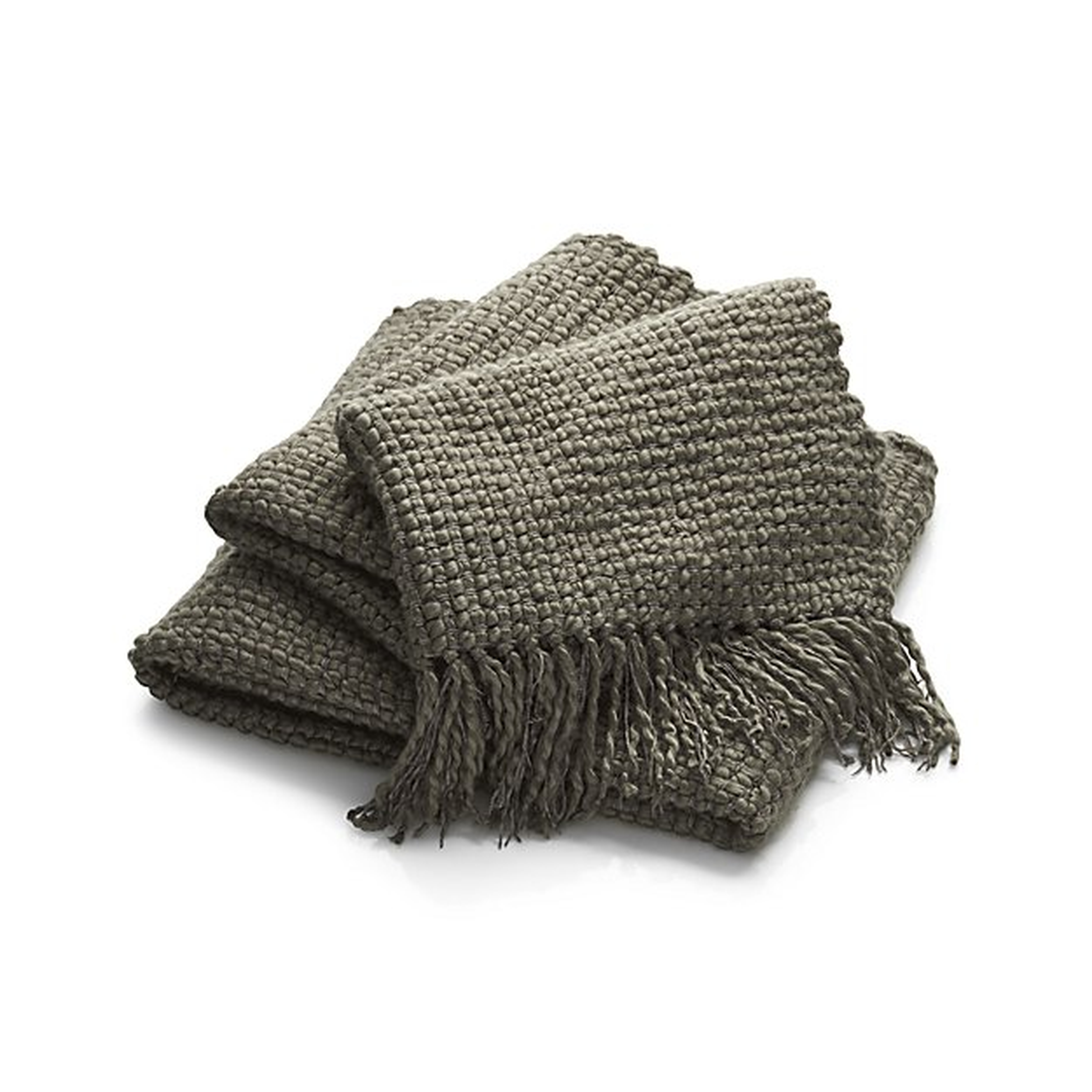 Landyn Silver Sage Green Chunky Knit Throw - Crate and Barrel