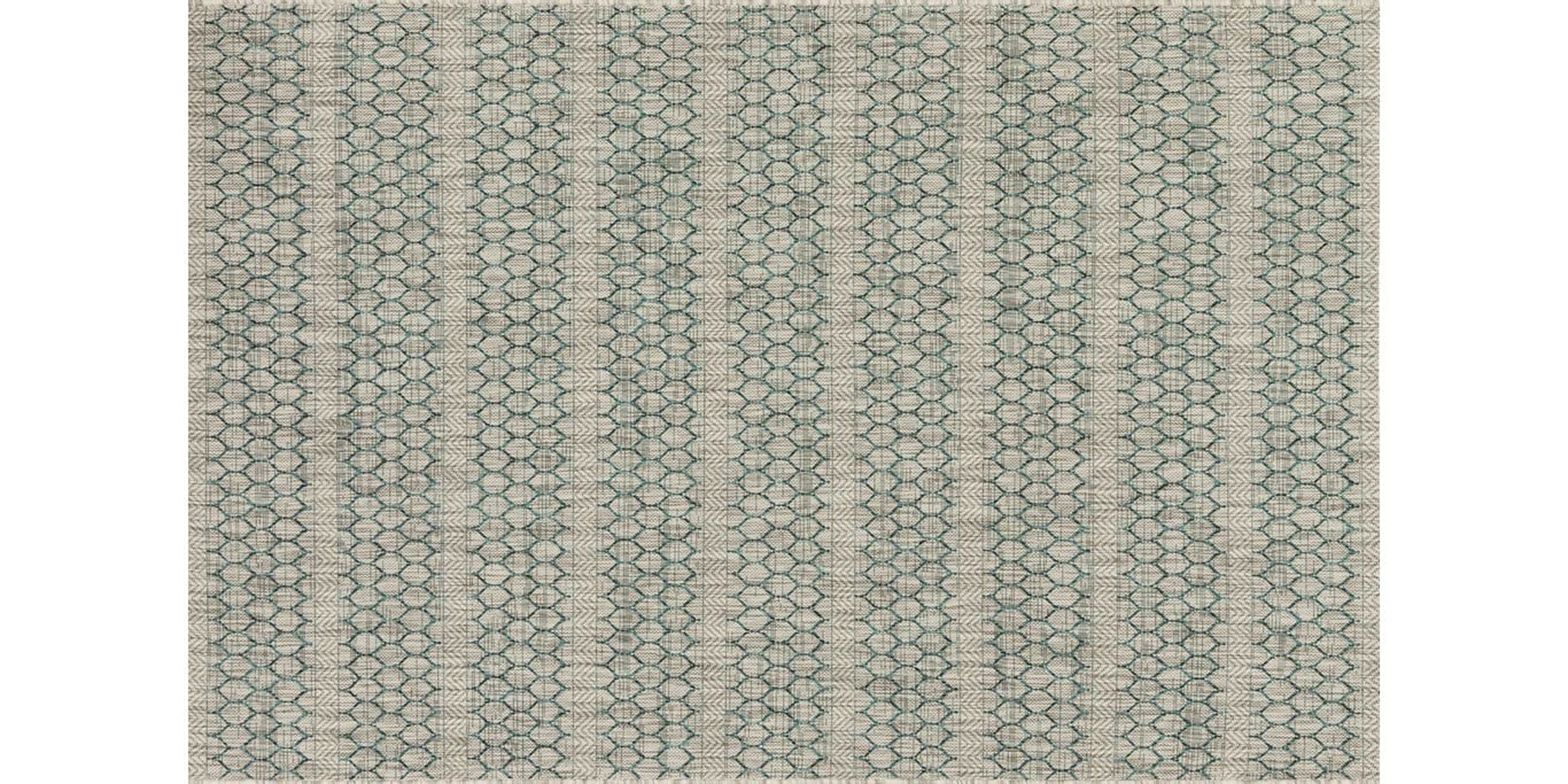 Loloi Isle Grey / Teal 7'-10" x 10'-9" - Loloi Rugs