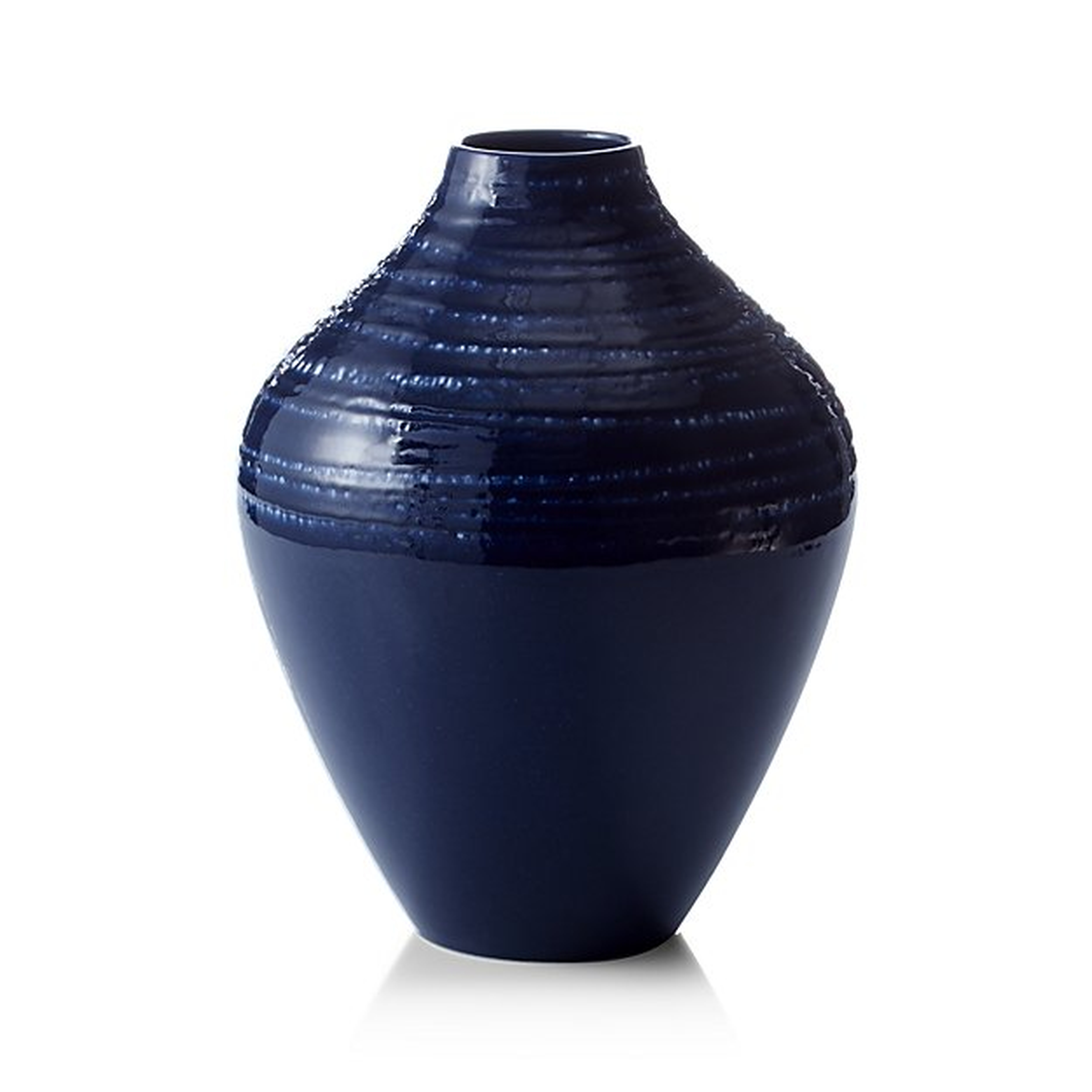 Jelena Indigo Blue Ceramic Vase - Crate and Barrel