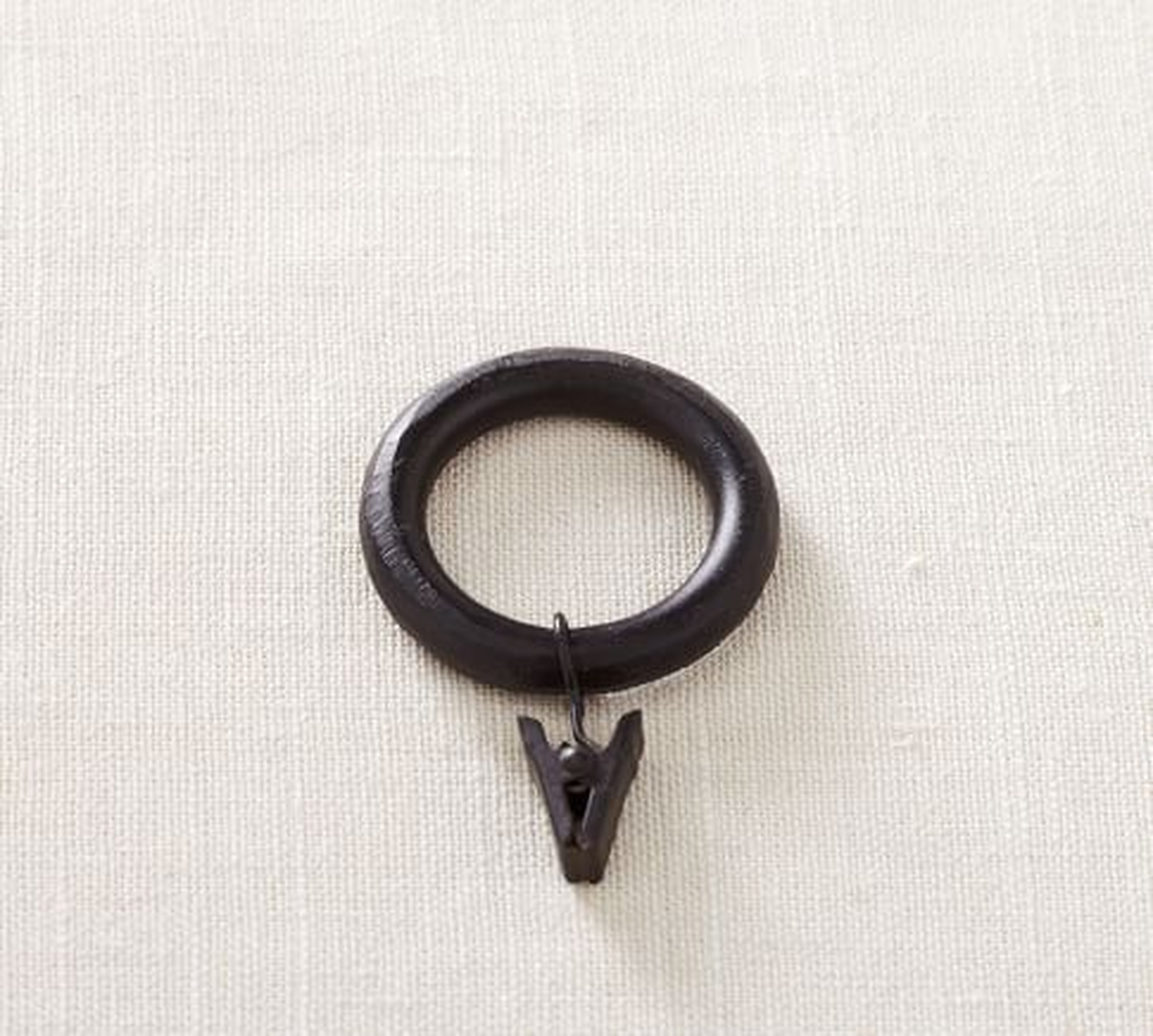 Cast Iron Tapered Finial Drape Rod-Clip Rings-Large-Set of 10 - Pottery Barn