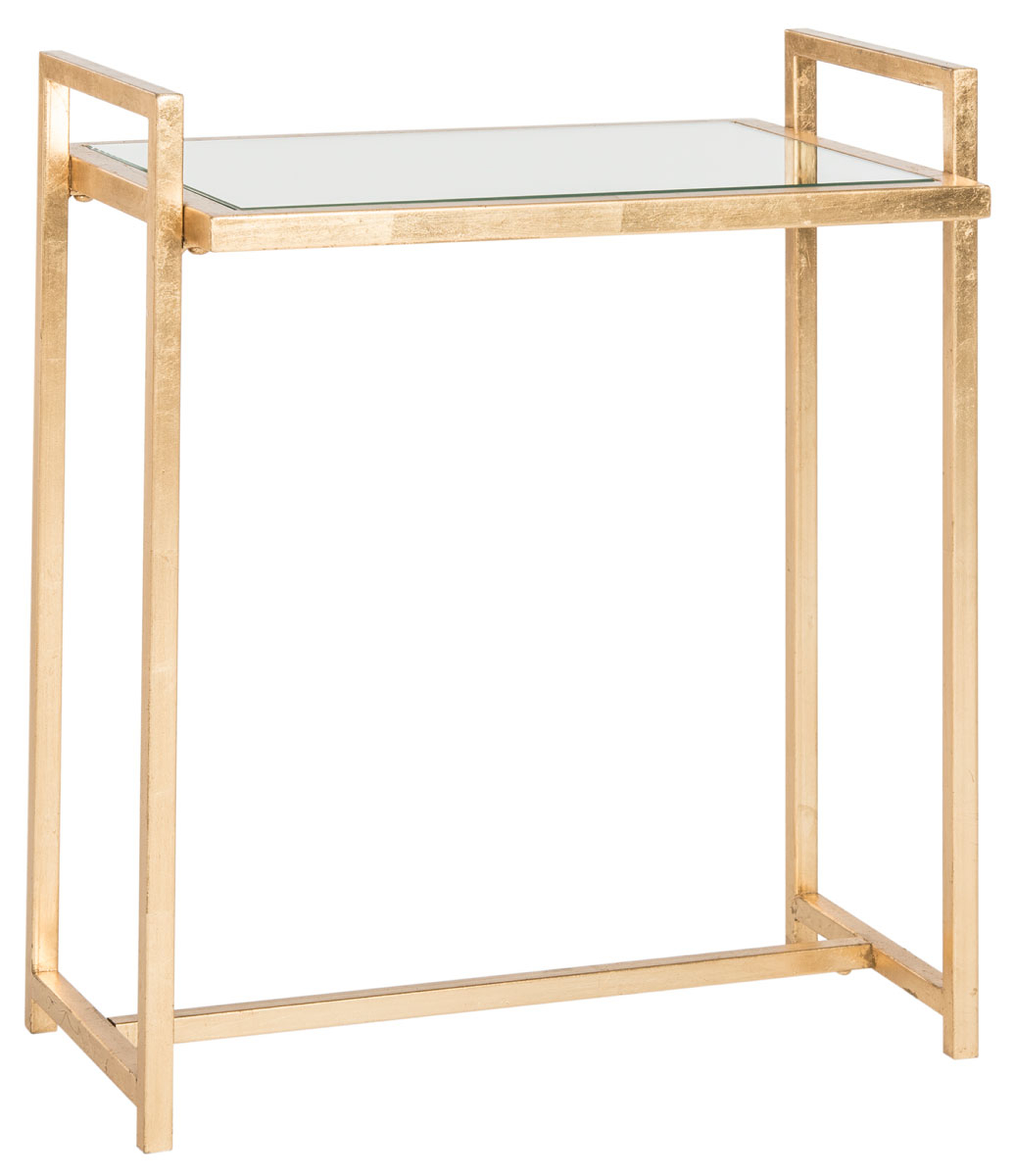 Renly Mirror Top End Table - Antique Gold - Safavieh - Safavieh