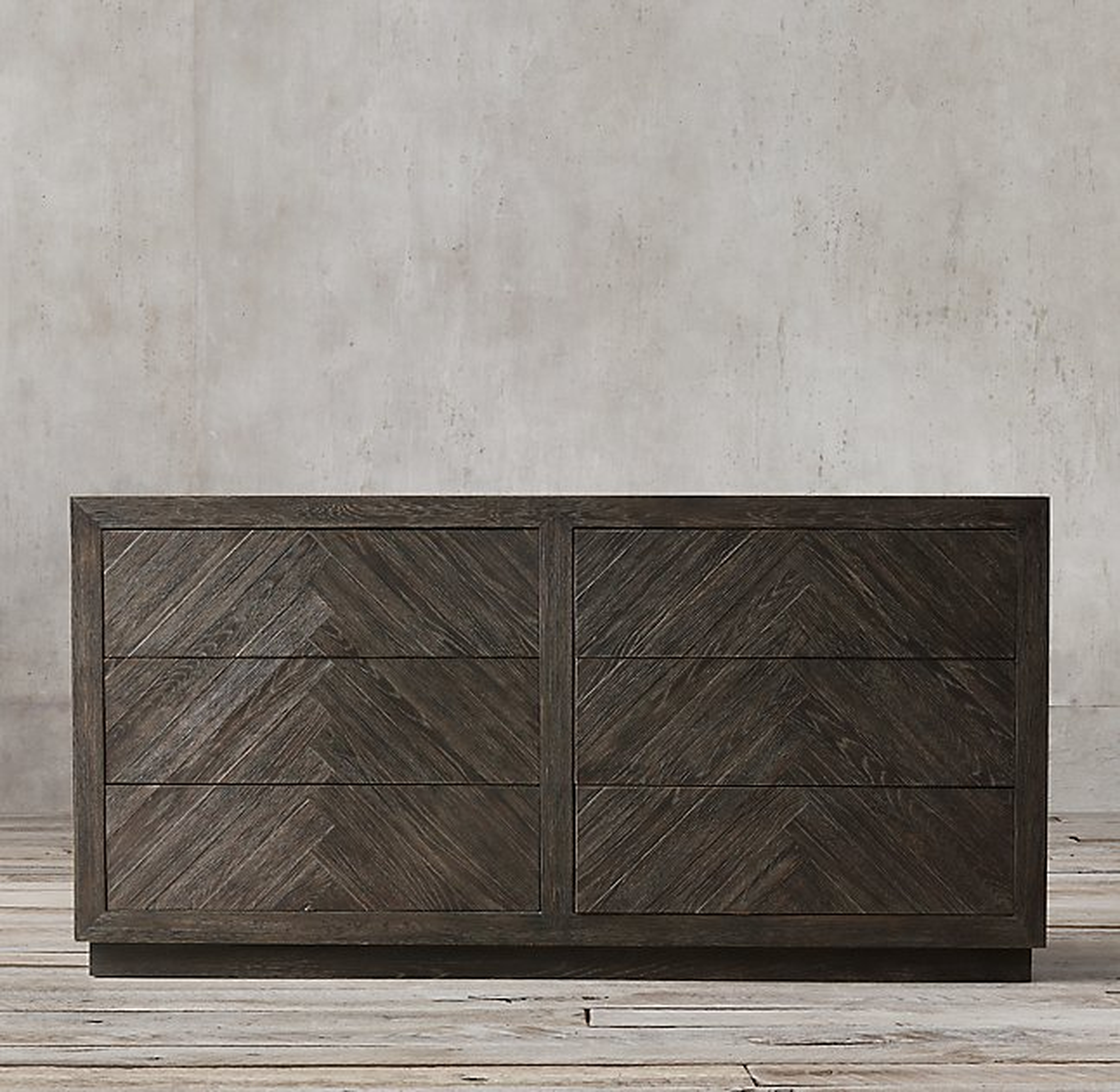 HERRINGBONE 6-DRAWER DRESSER - RH