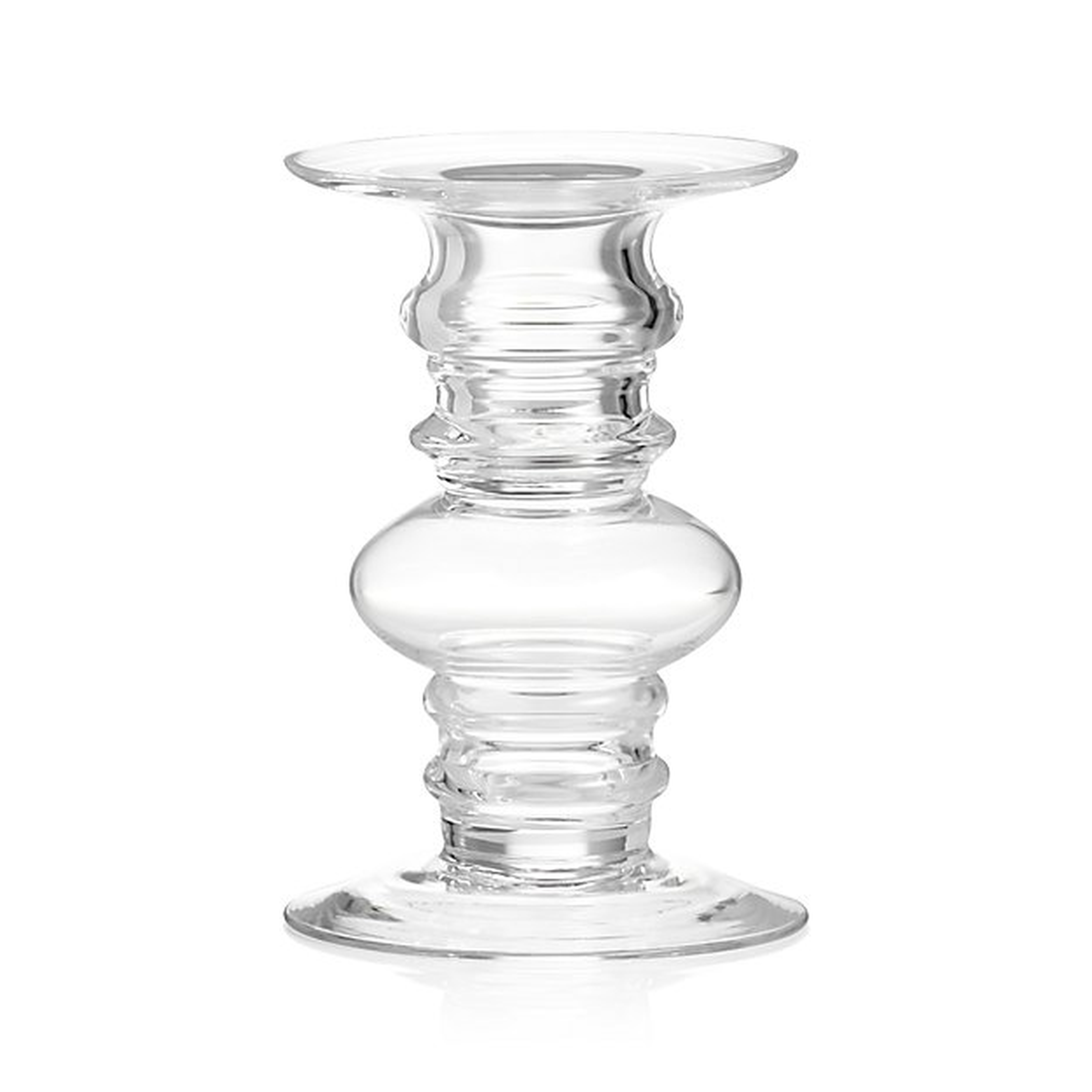 Barlow Short Clear Glass Pillar Candle Holder - Crate and Barrel