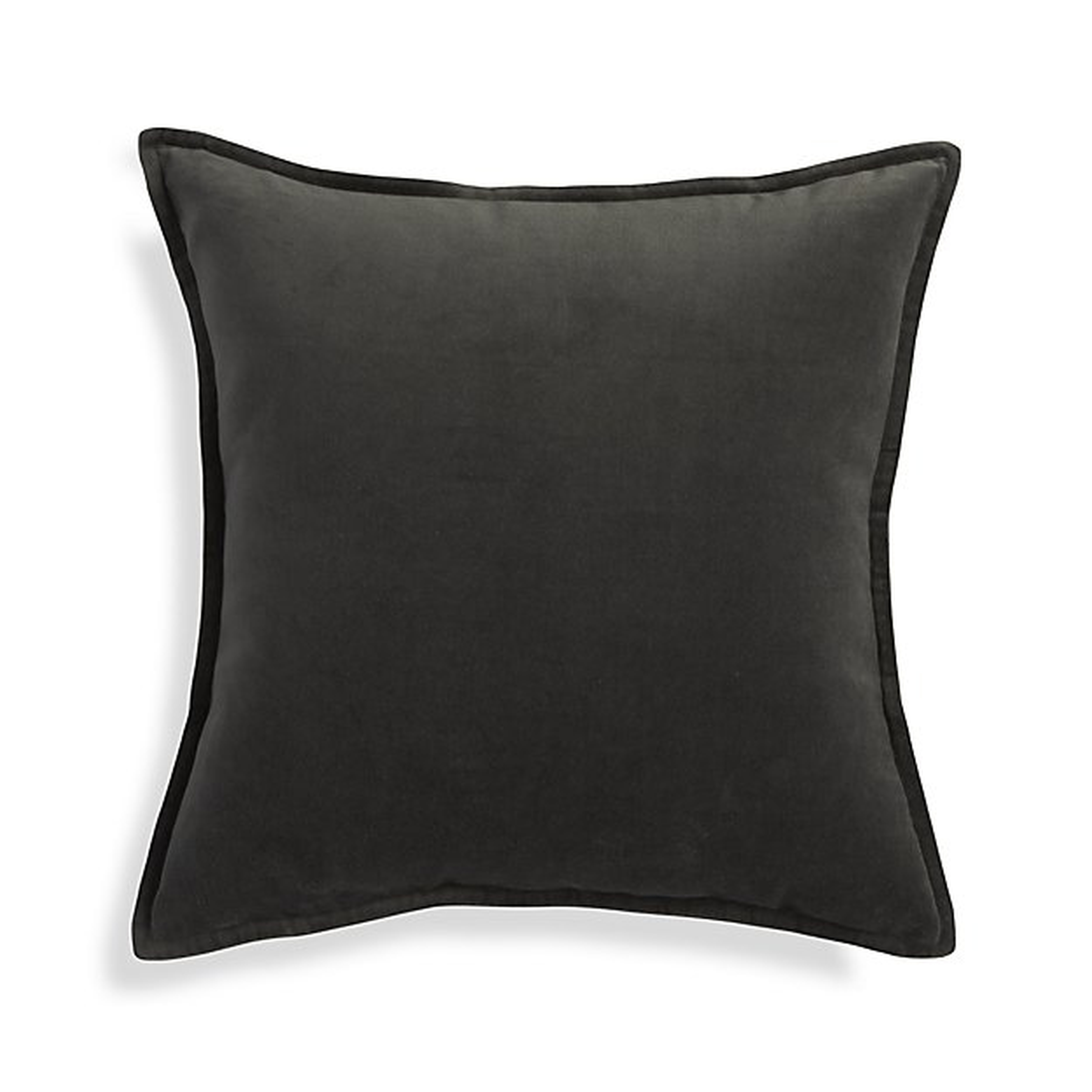 Brenner Velvet Pillow -  Grey - 20x20 -  With Insert - Crate and Barrel