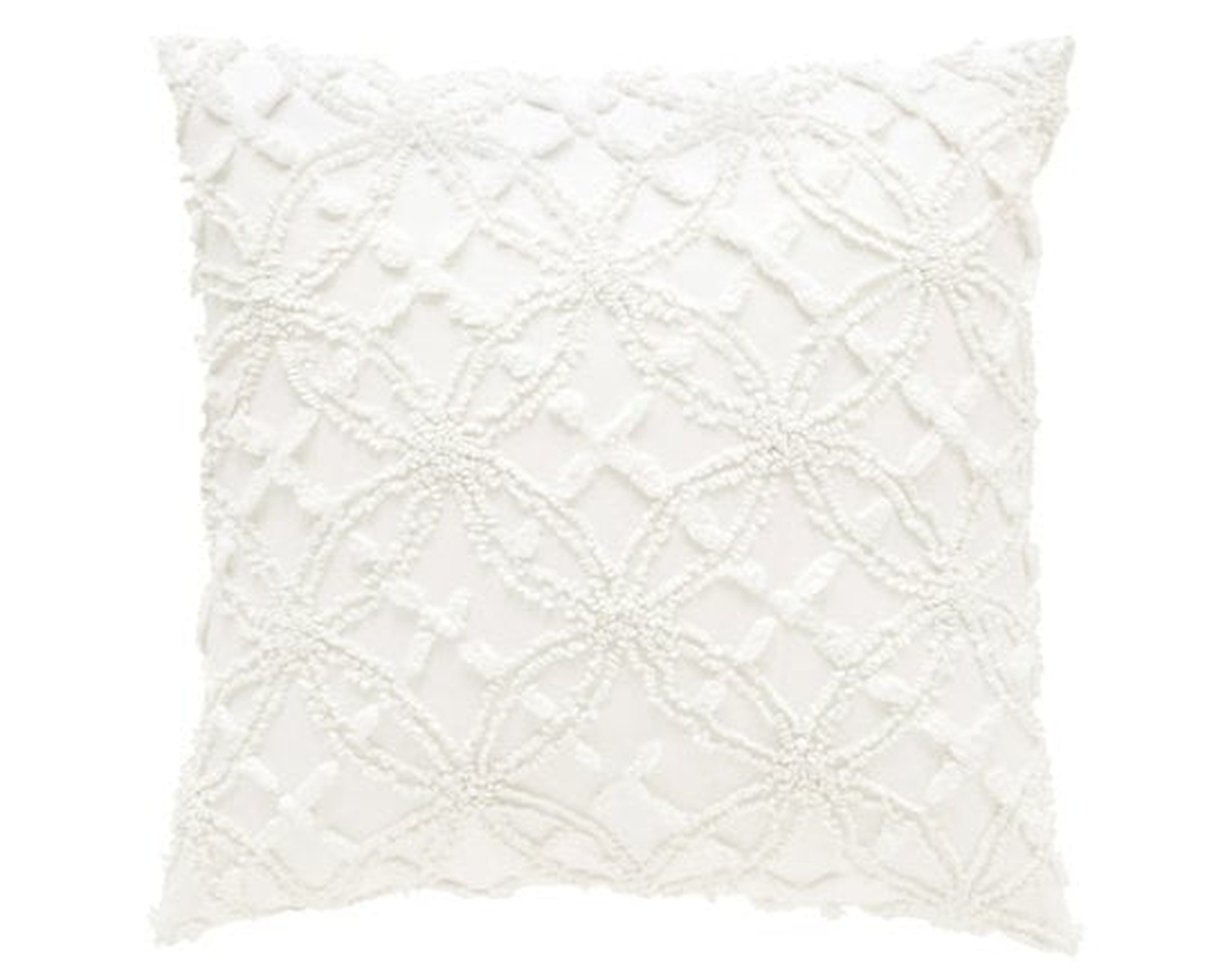 Candlewick Pillow, 18" x 18", Feather Down Insert, Dove White - Dash and Albert