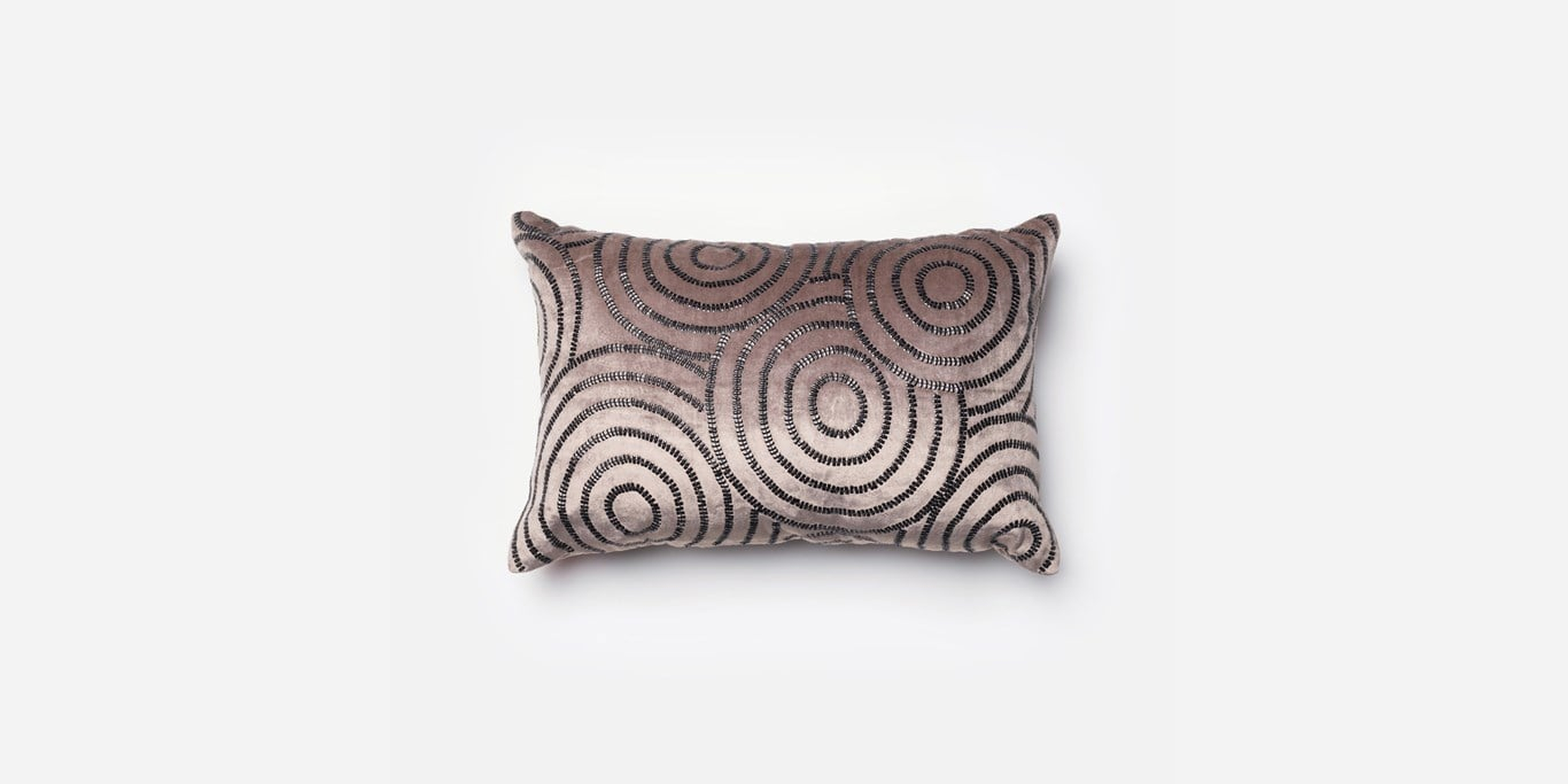 P0110 CHARCOAL / BLACK Pillow - With Insert - Loloi Rugs