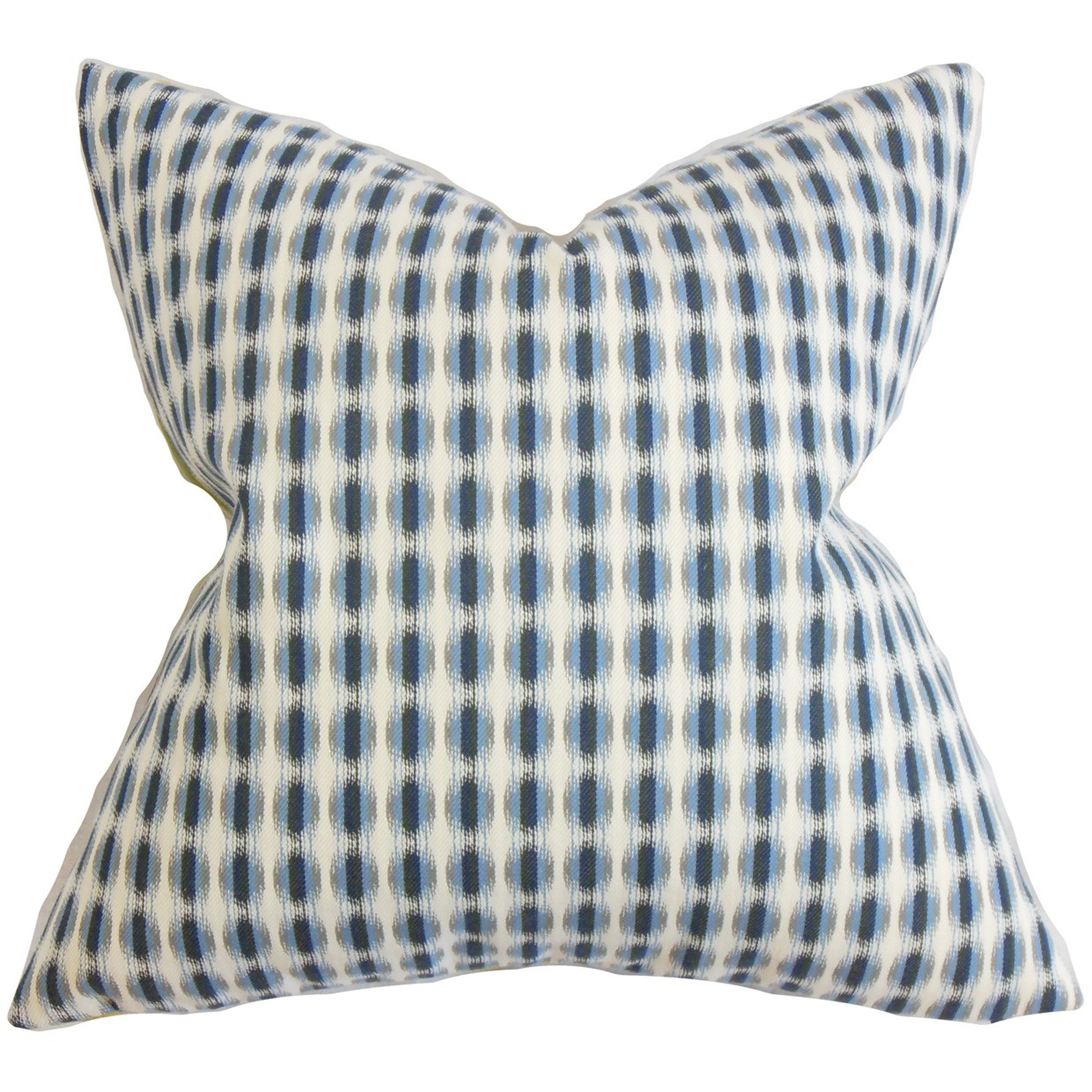 Italo Geometric Pillow Blue - 20" x 20" - Down pillow insert - Linen & Seam