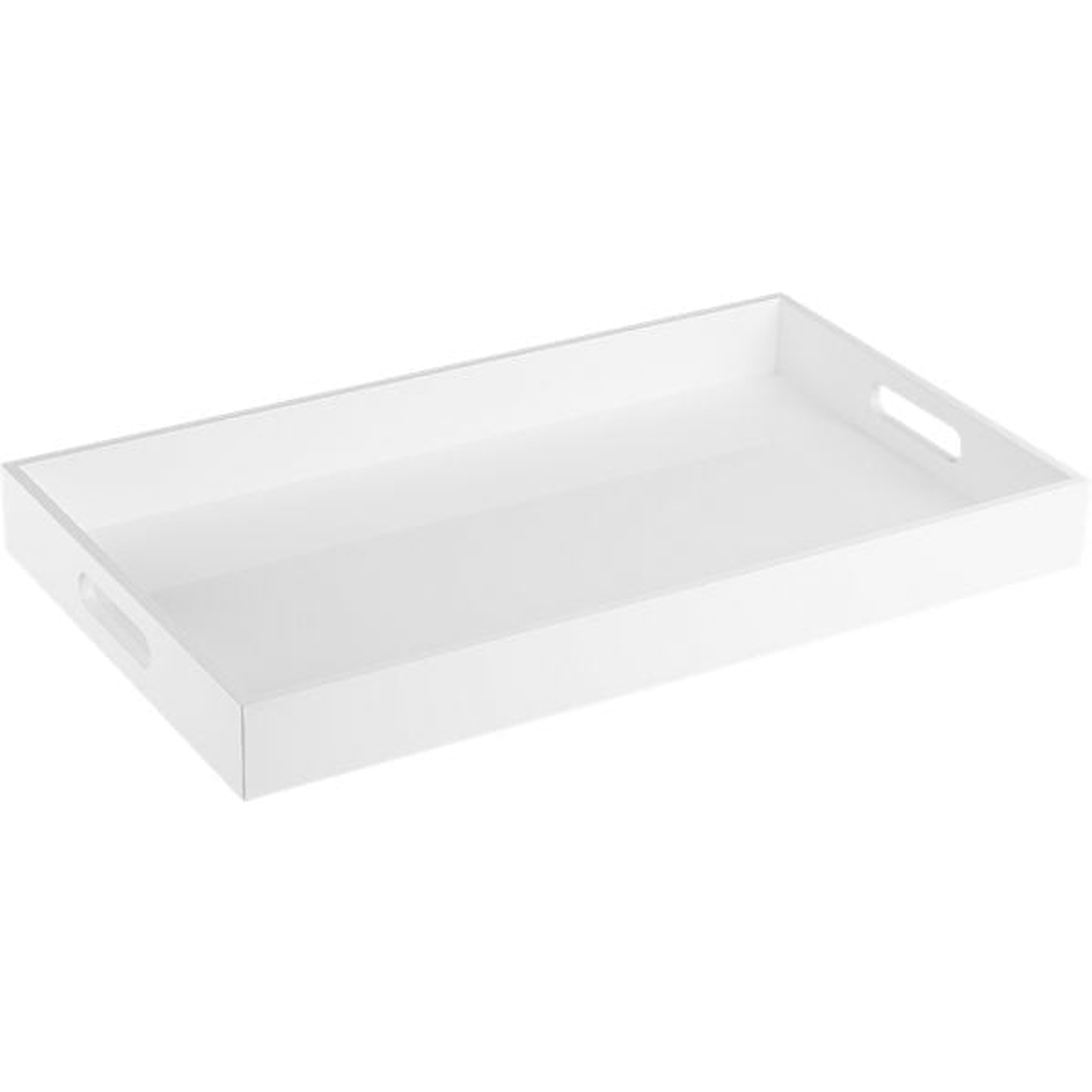 Hi-gloss rectangular white tray - CB2