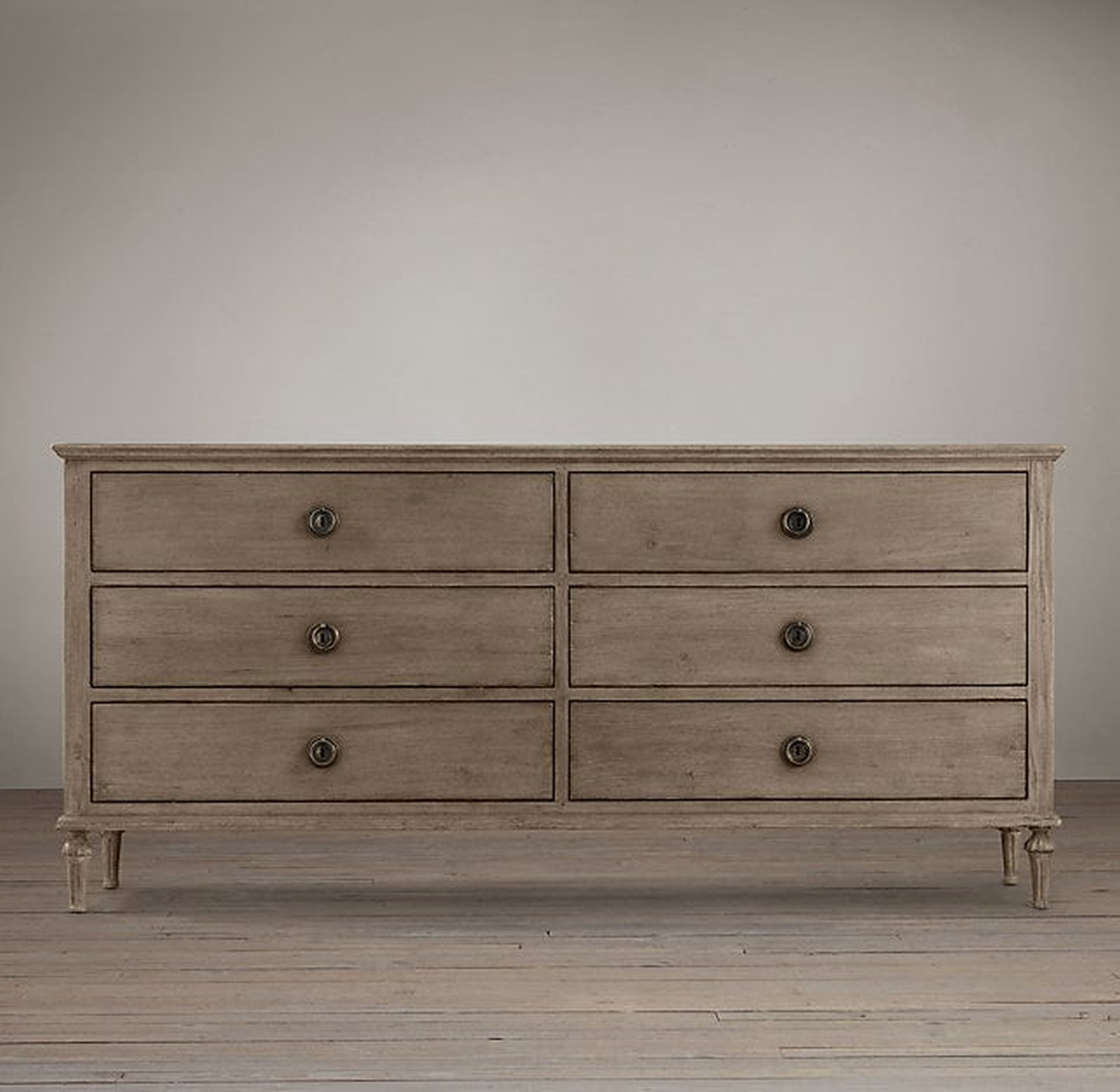 MAISON 6-DRAWER DRESSER - Antiqued Grey - RH