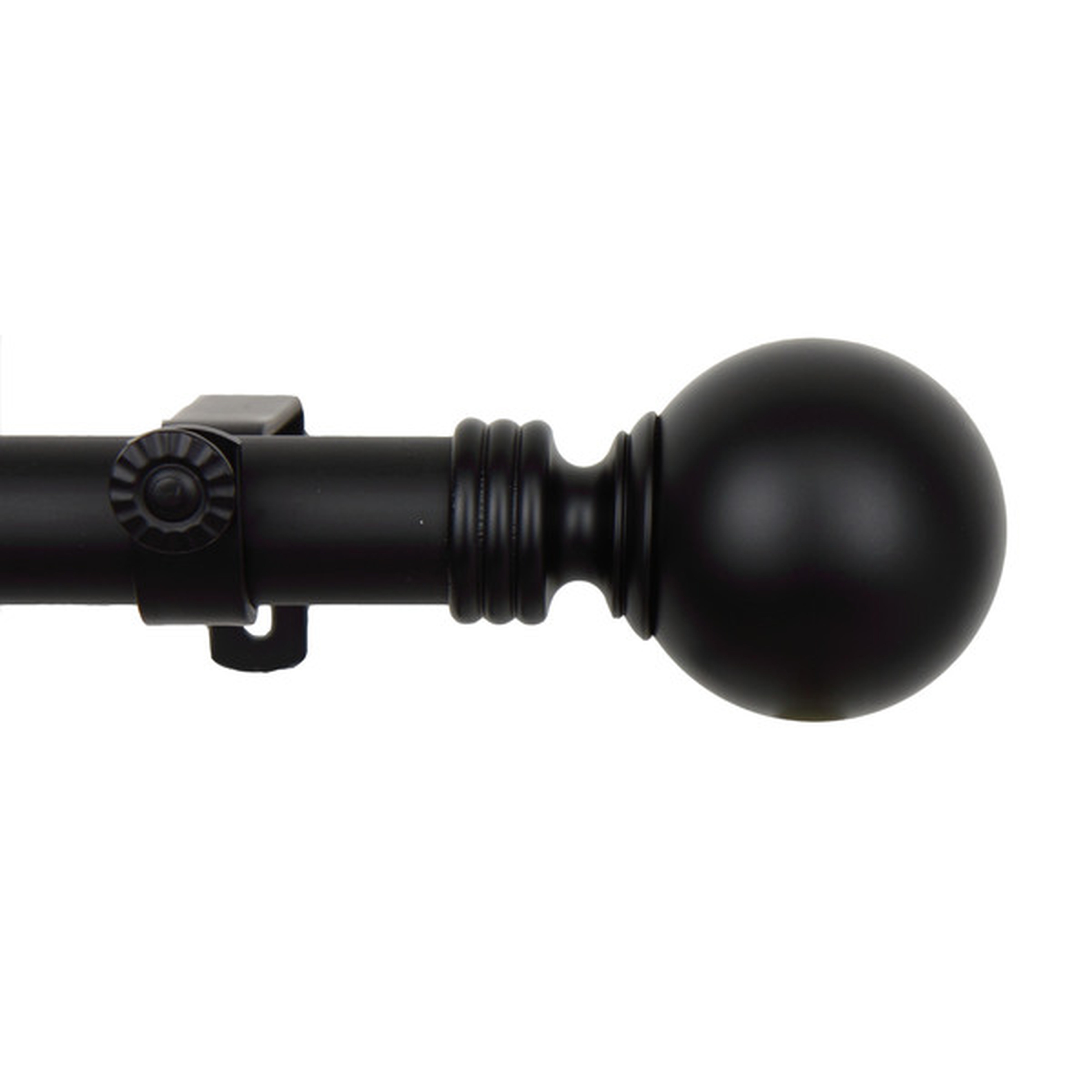 Black Sphere Adjustable Curtain Rod Set - 66''-120'' - Overstock