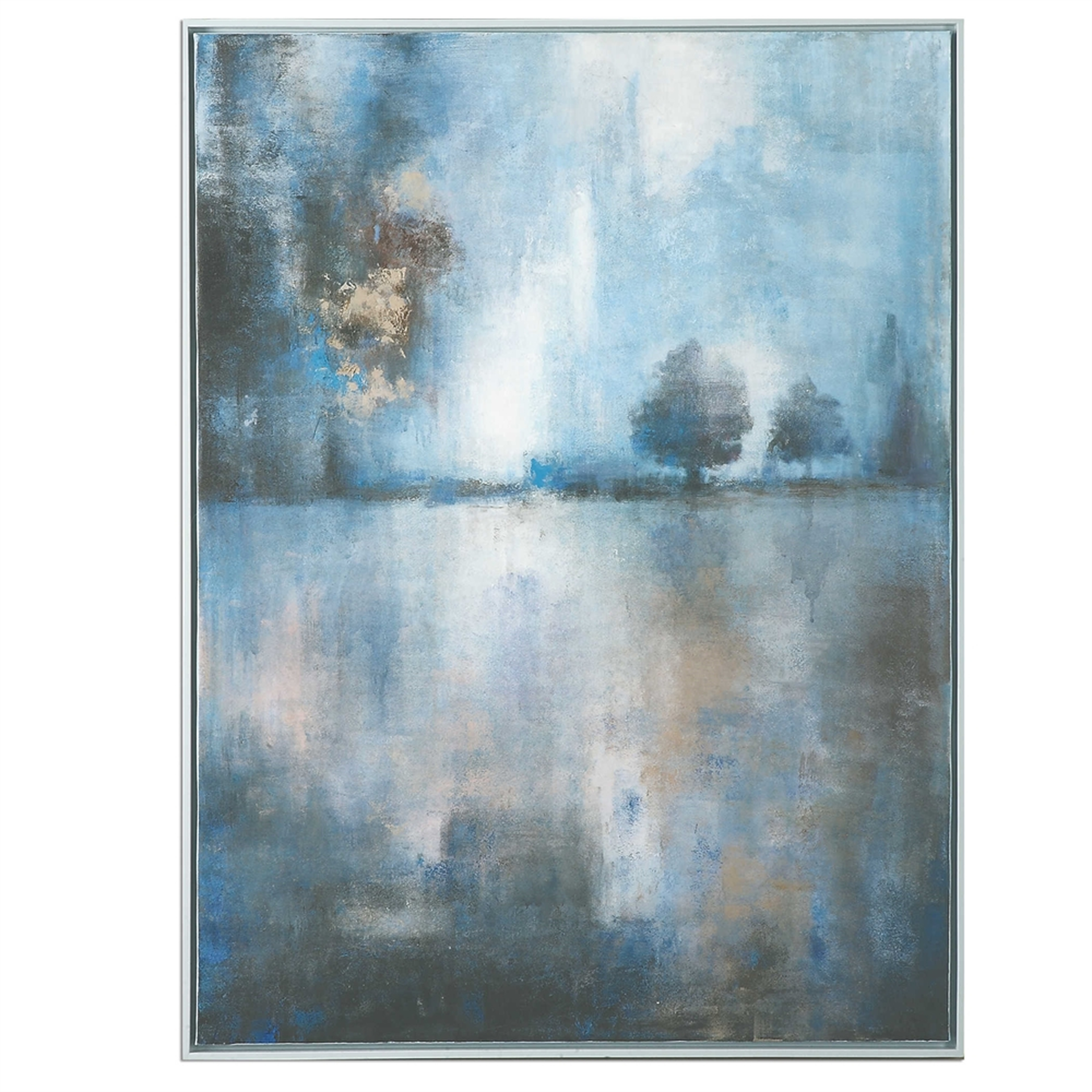 Lake At Dusk - 31 W X 41 H (in) - Pale Blue - Hudsonhill Foundry