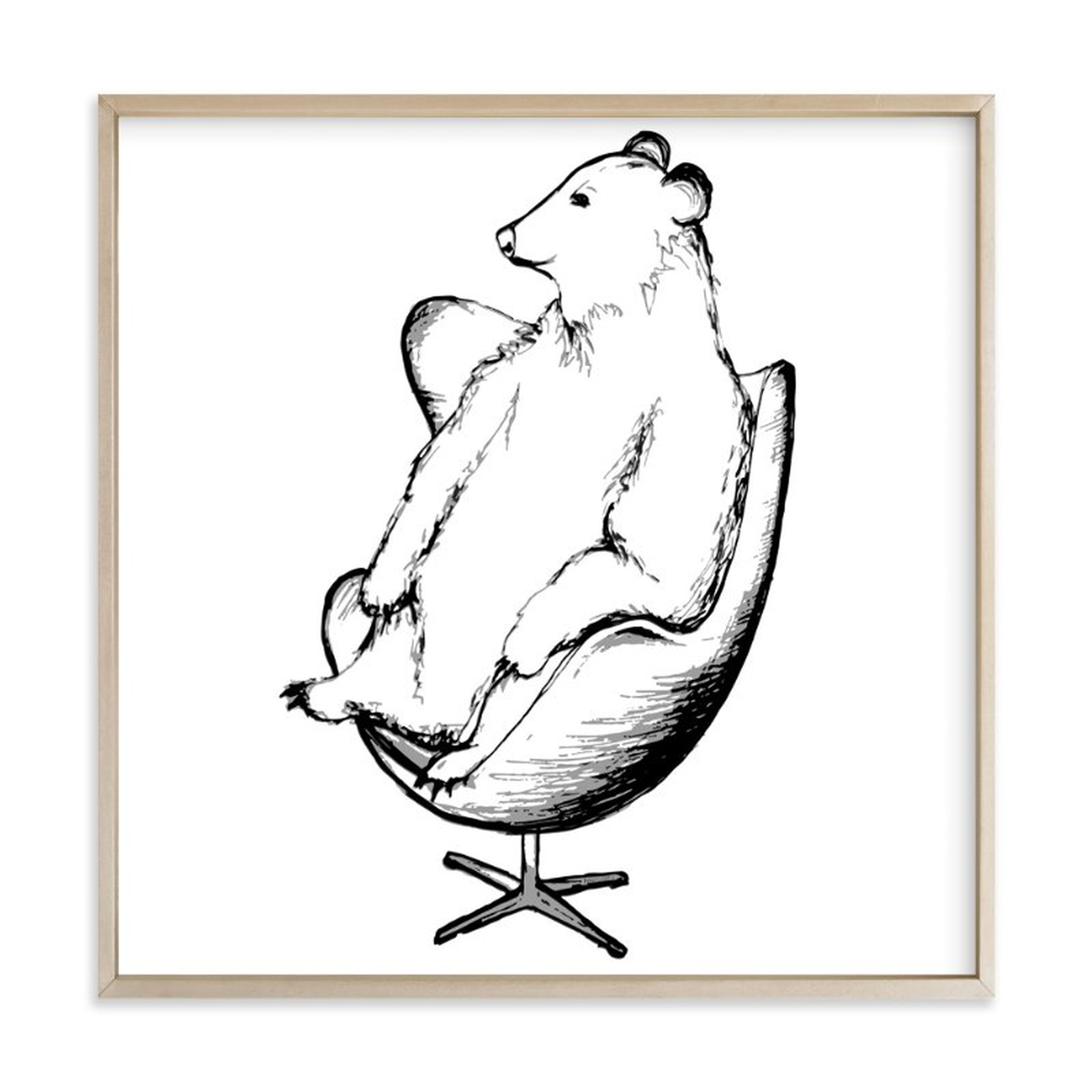 egg chair bear - Minted