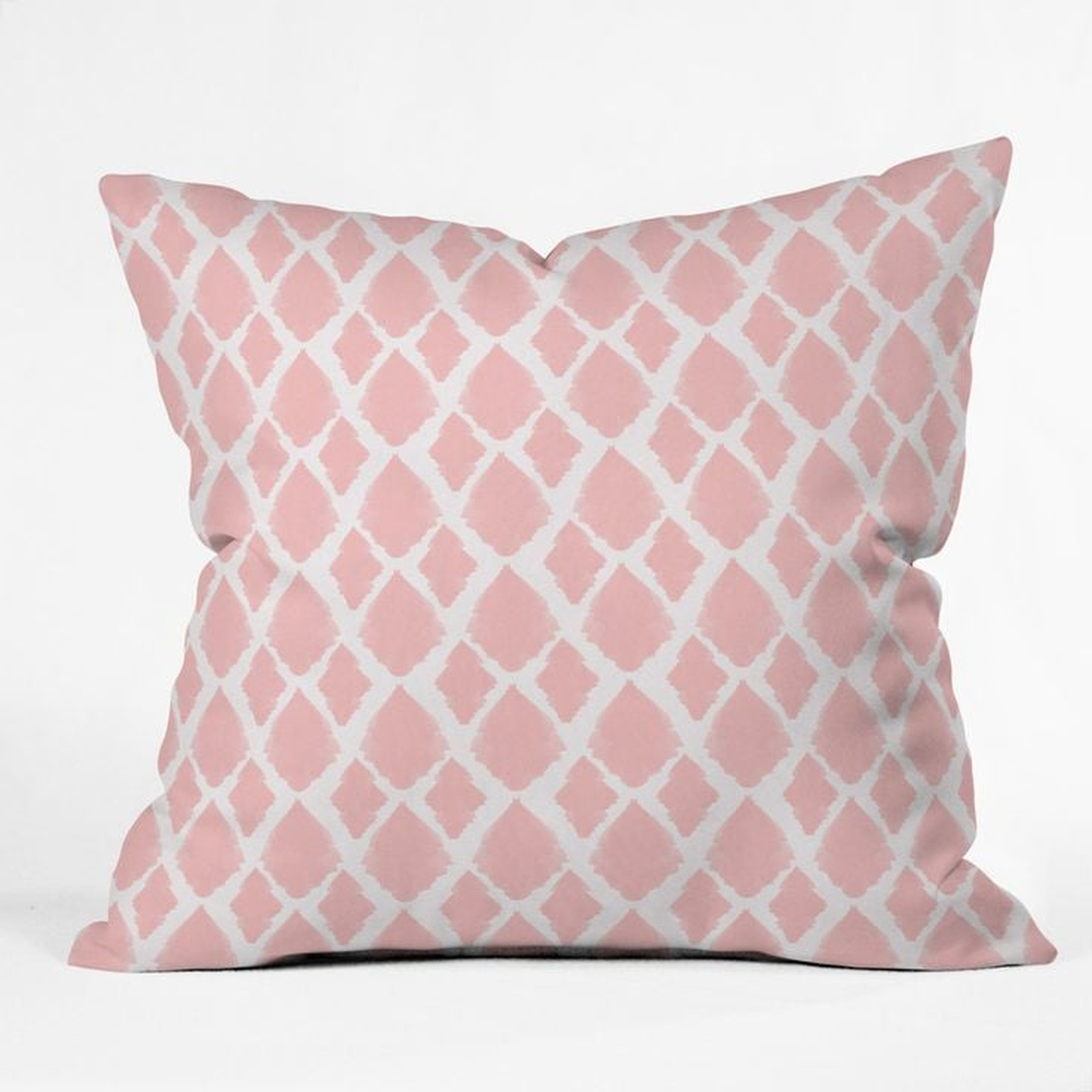 Blushed Ikat - 18" x 18"-Pink -With Insert - Wander Print Co.
