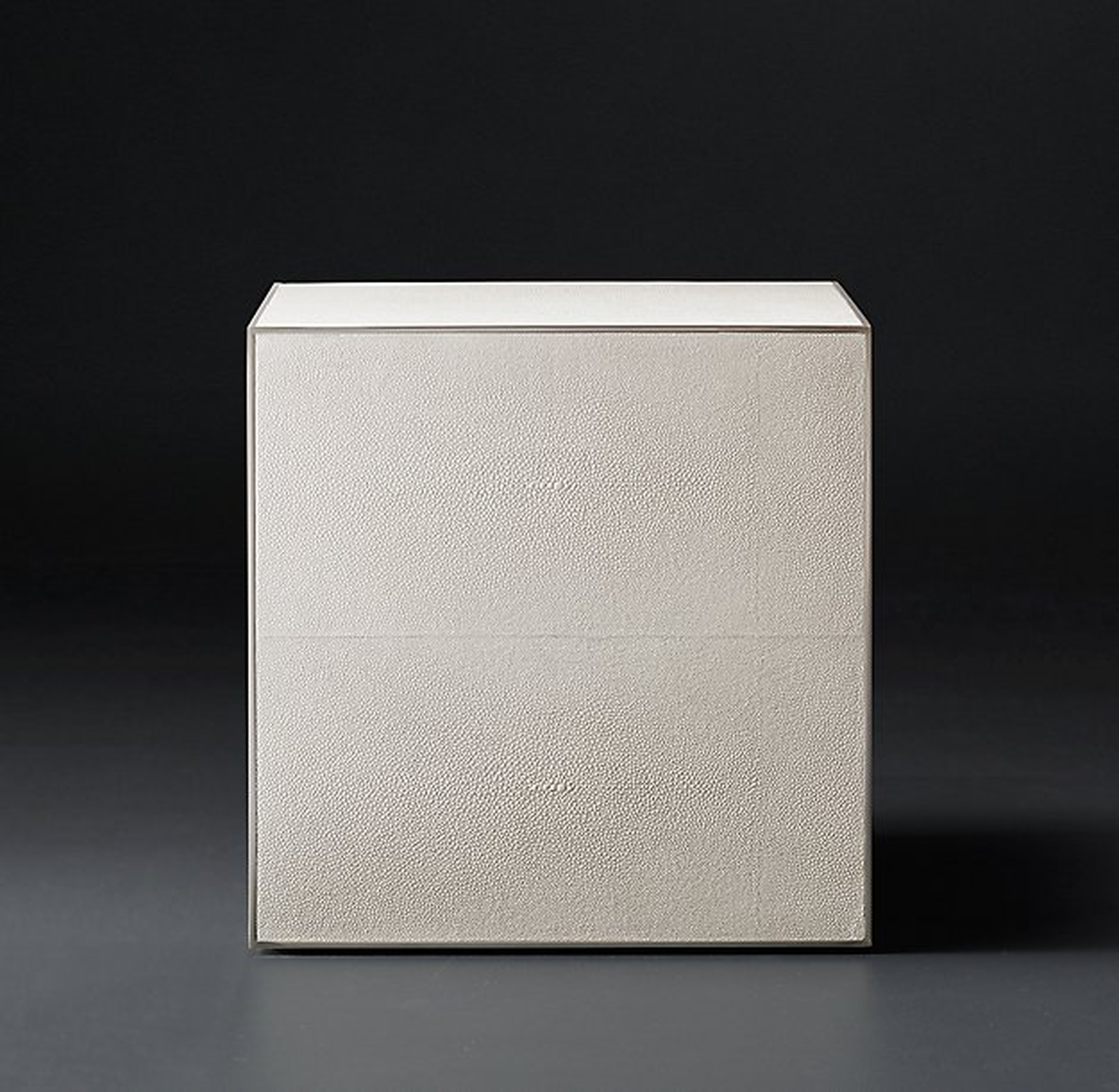 Shagreen Cube Side Table - Dove Shagreen & Pewter, 18" - RH Modern