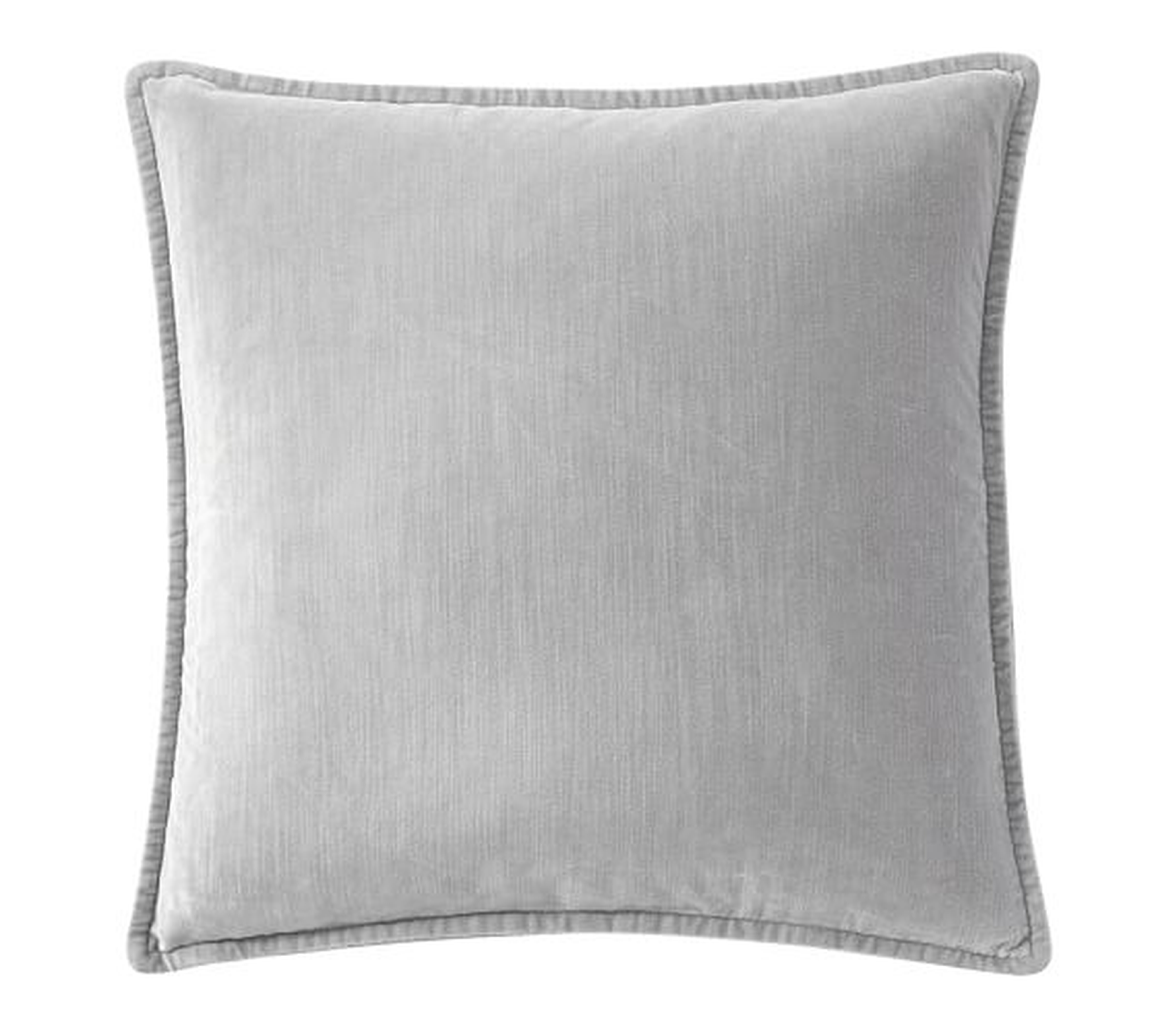 WASHED VELVET PILLOW COVER-20x20-ALLOY GRAY-no insert - Pottery Barn