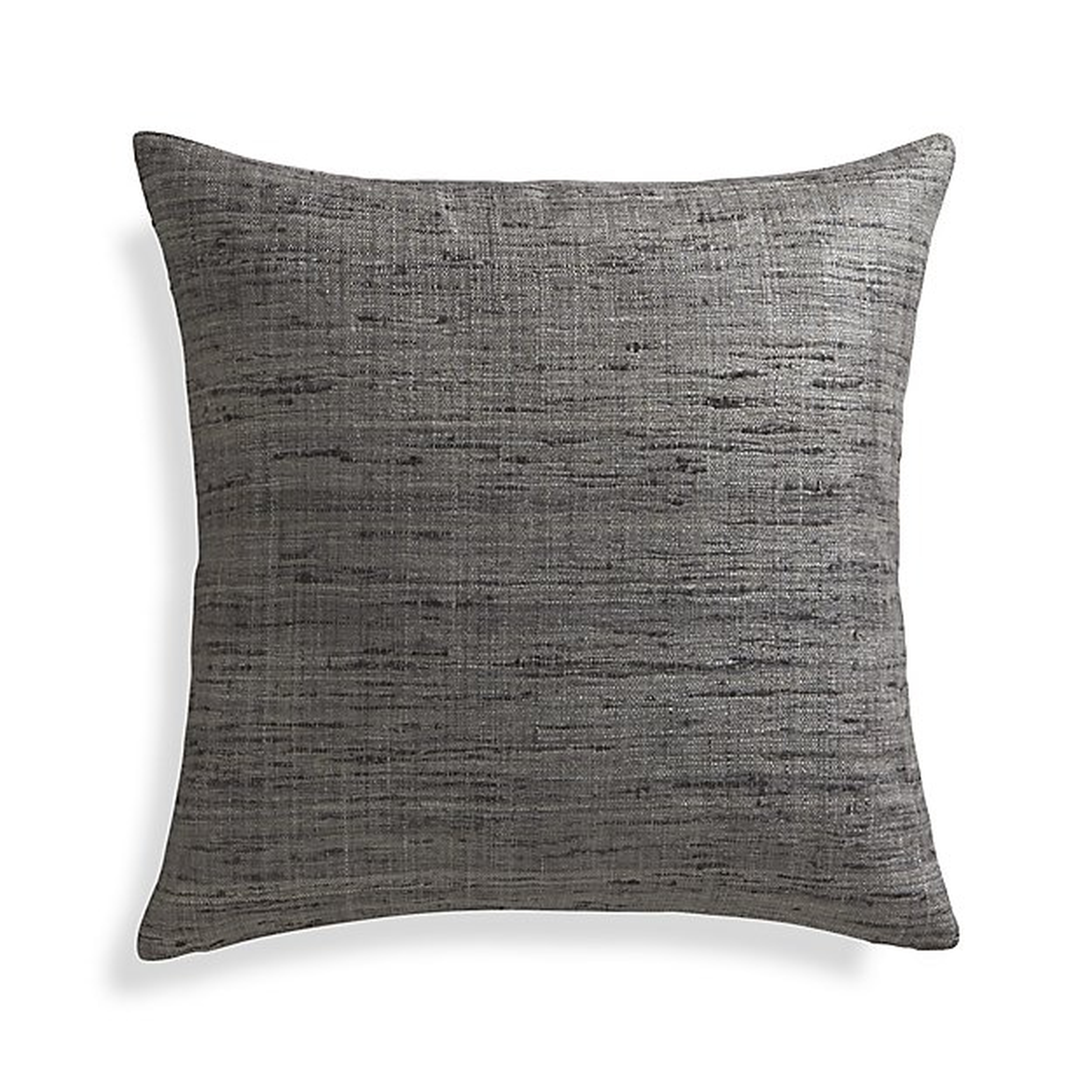 Trevino Nickel Grey 20"l Pillow with Down-Alternative Insert - Crate and Barrel