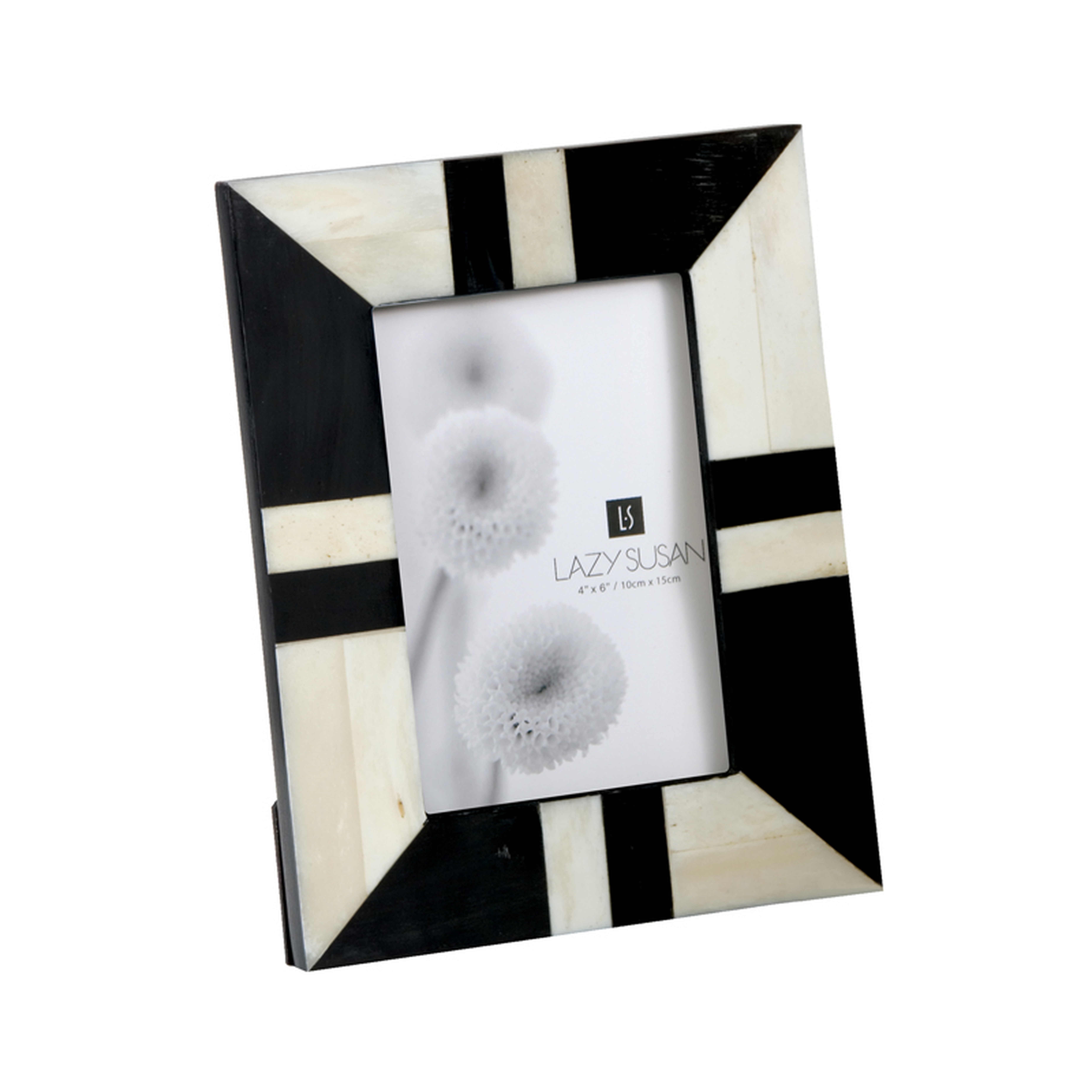 Black & White Horn & Bone Frame - 4x6 - Elk Home