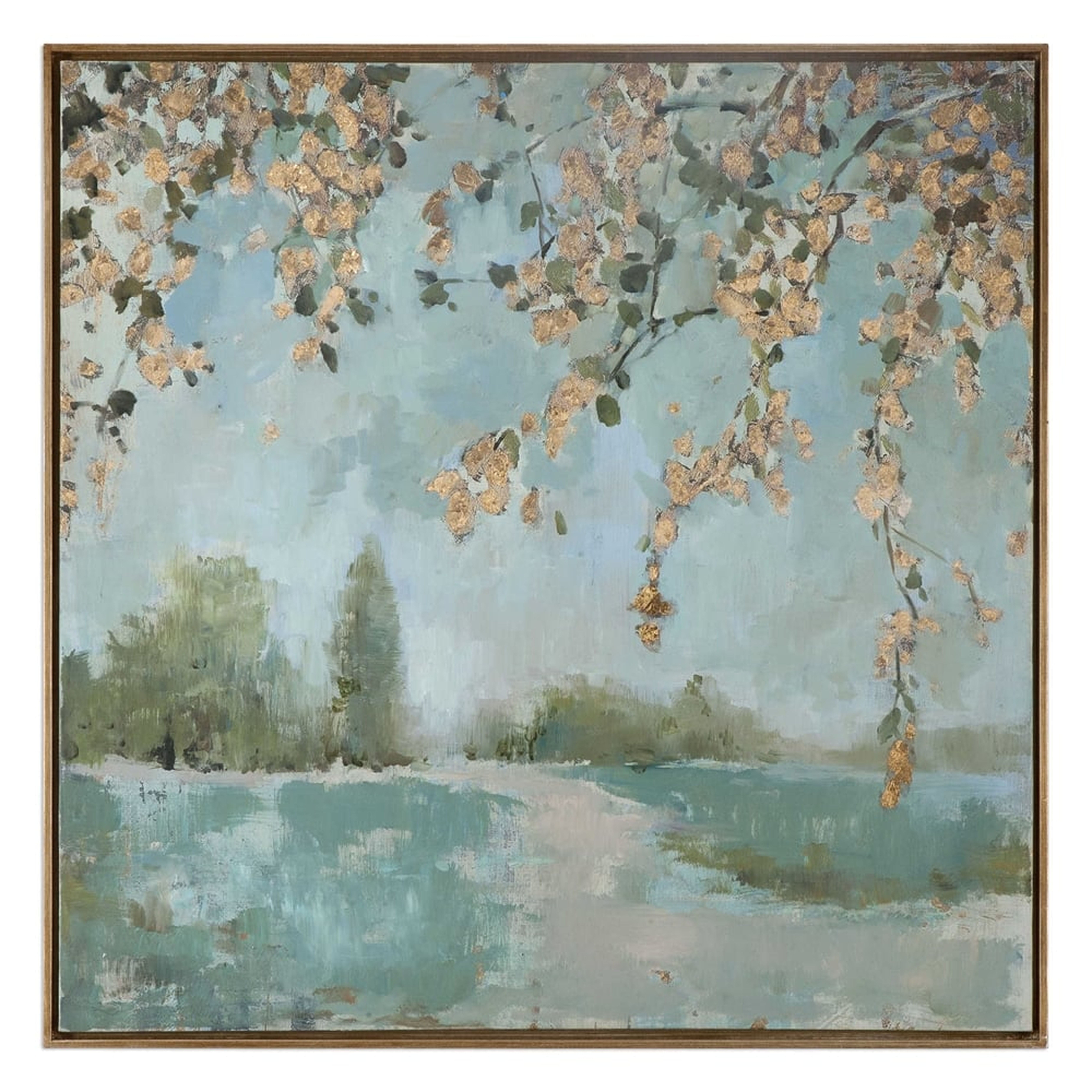 Peaceful- 37'' x 37''- Gold  frame - No Mat - Uttermost