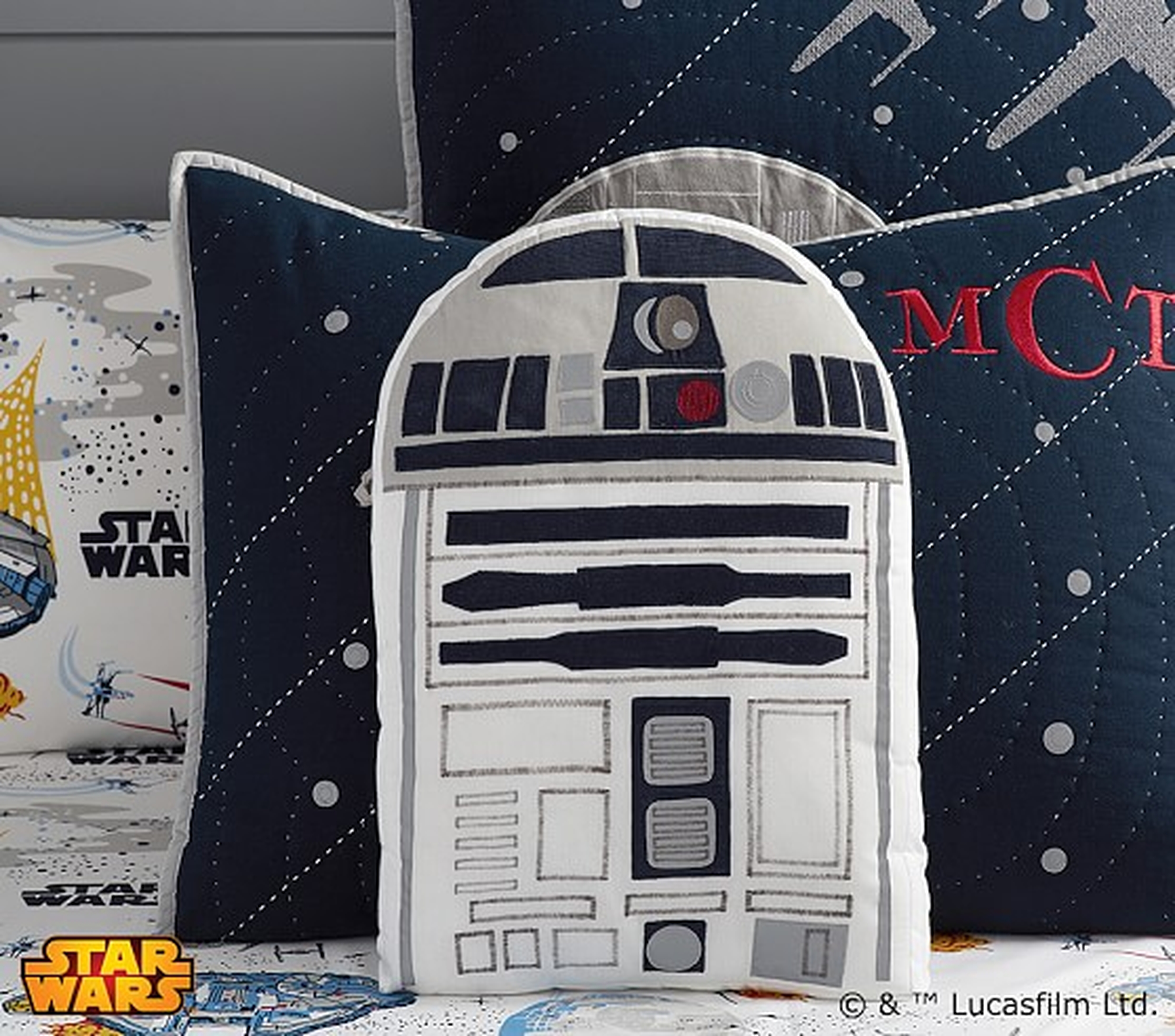 Star Wars™ Shaped Decorative Pillows -  R2D2™ SHAPED - Pottery Barn Kids