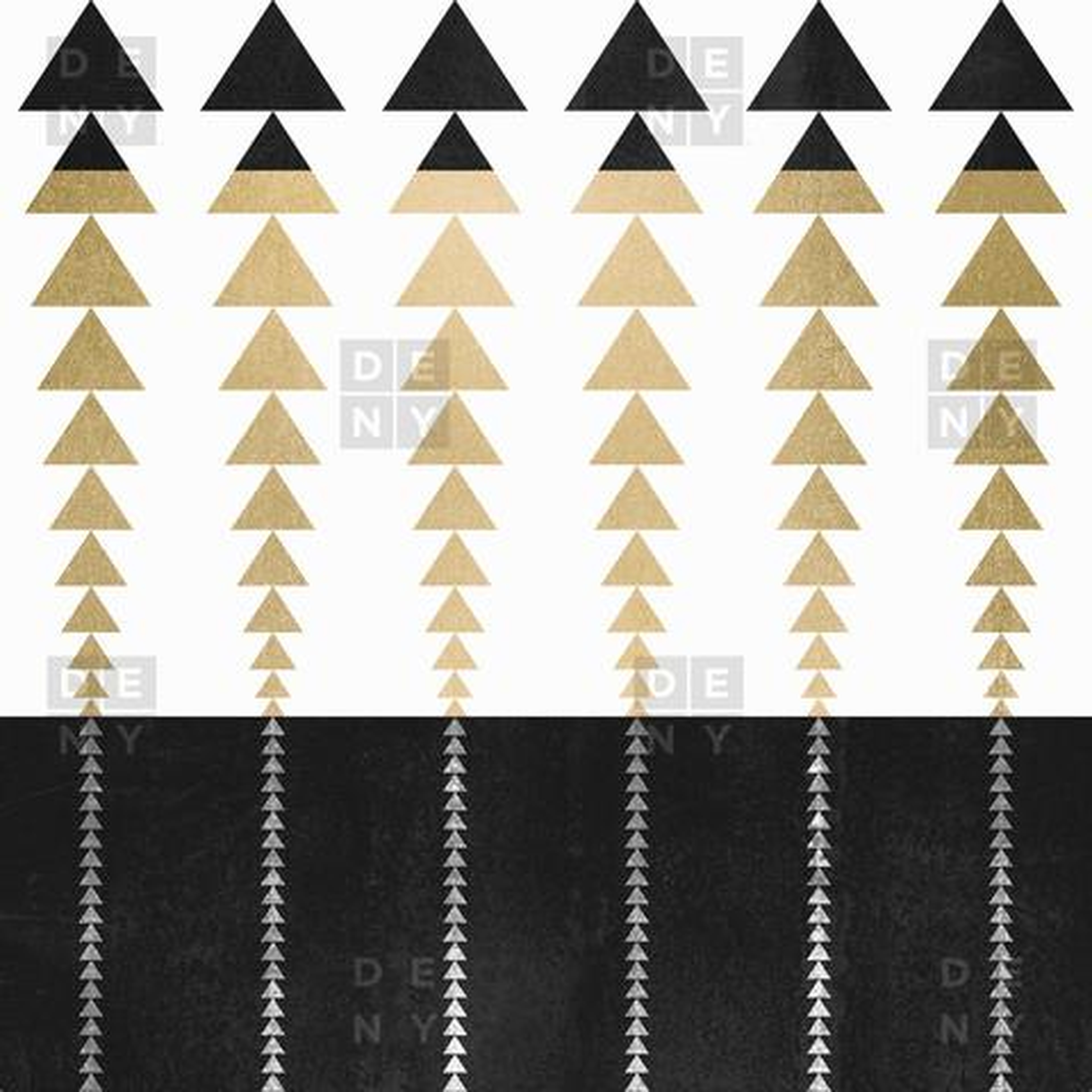 TRIANGLES IN GOLD-20x20-with insert - Deny Designs