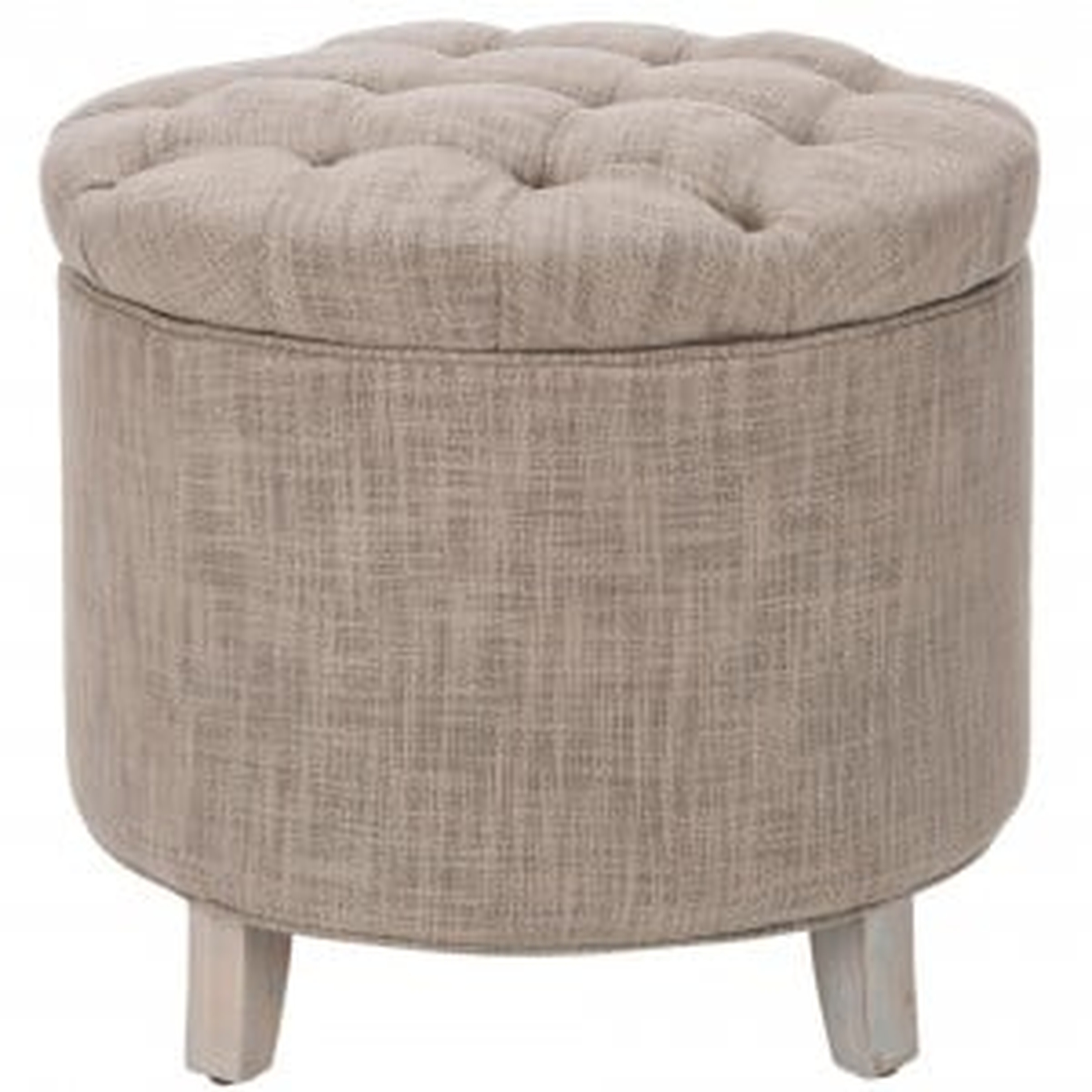 Amiela Tuffted Ottoman - Stone - Safavieh - Safavieh