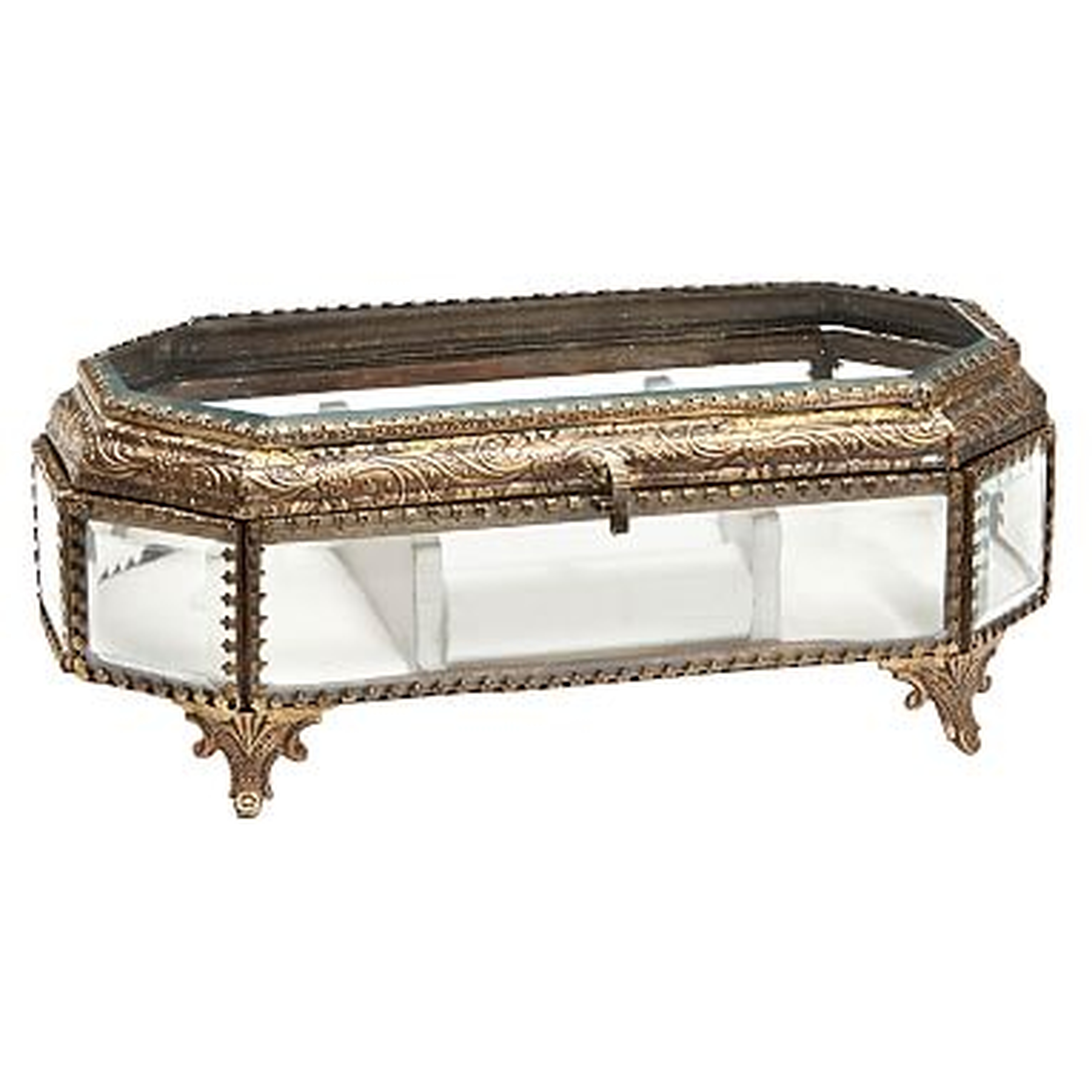 The Emily &amp; Meritt Wishbox Collection, Crown Jewel Jewelry Box, Gold and Glass - Pottery Barn Teen