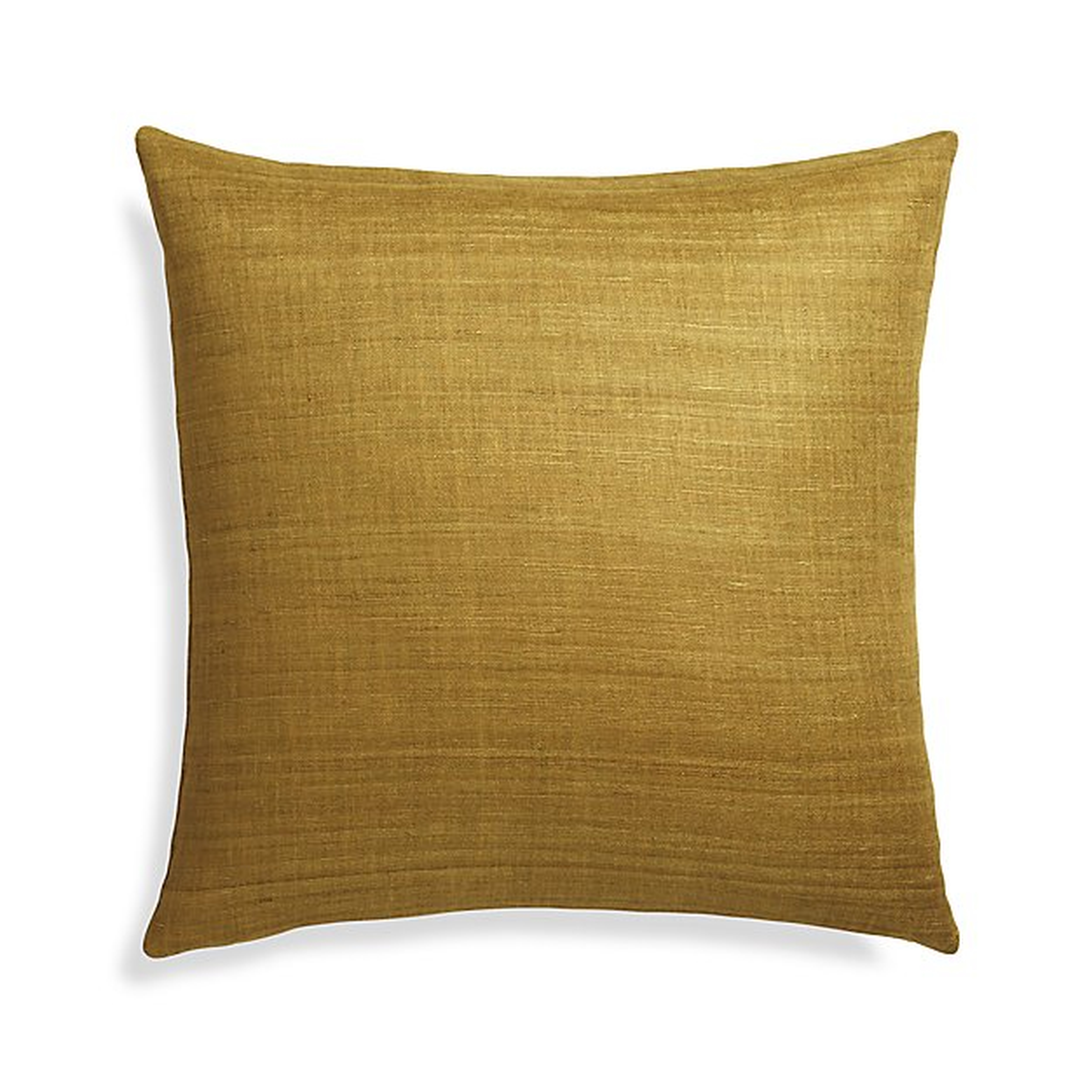 Michaela Gold 20" Pillow with Down-Alternative Insert - Crate and Barrel