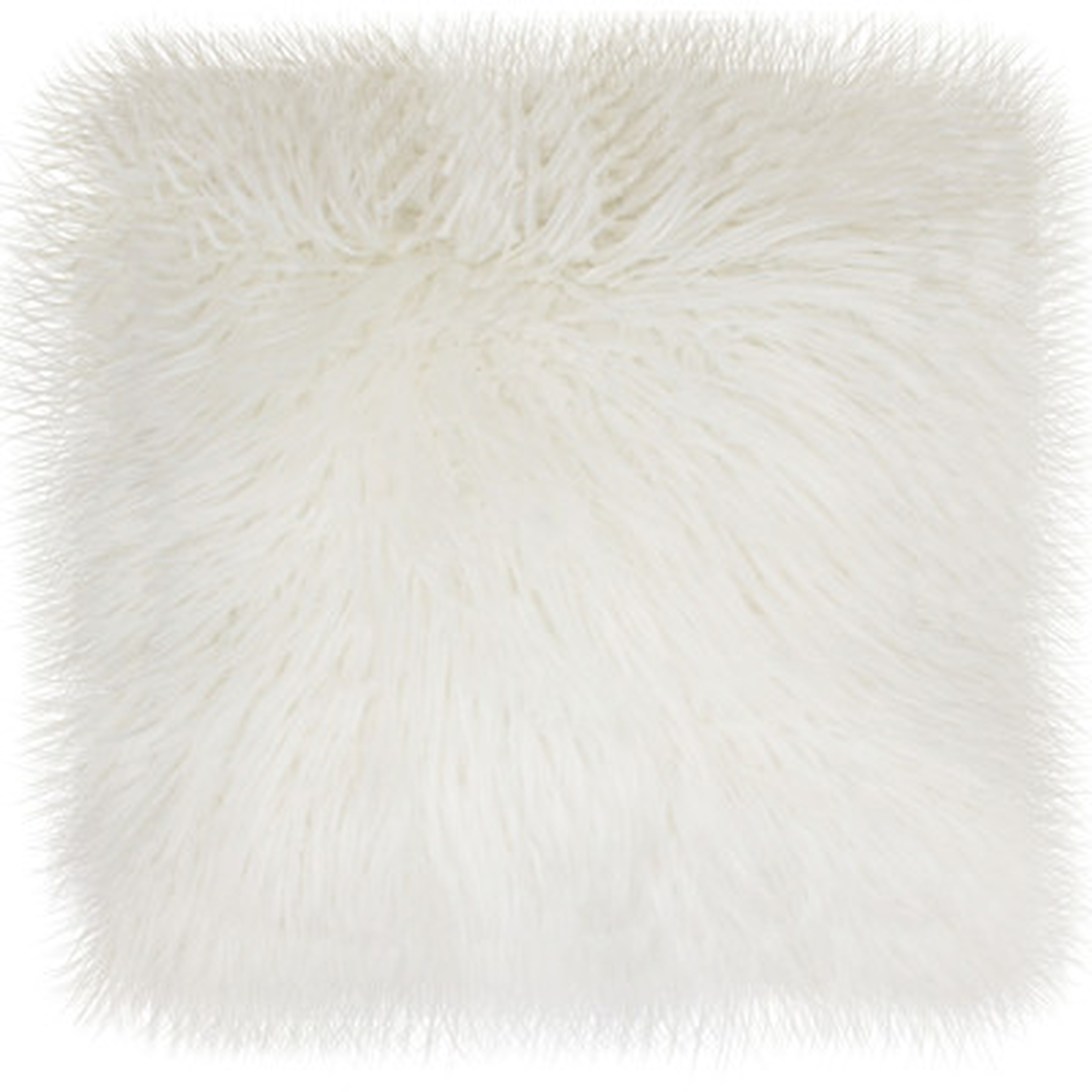 Keller Faux Mongolian Fur Throw Pillow - Bright White - 16''  x 16''  - Polyester fill - Wayfair