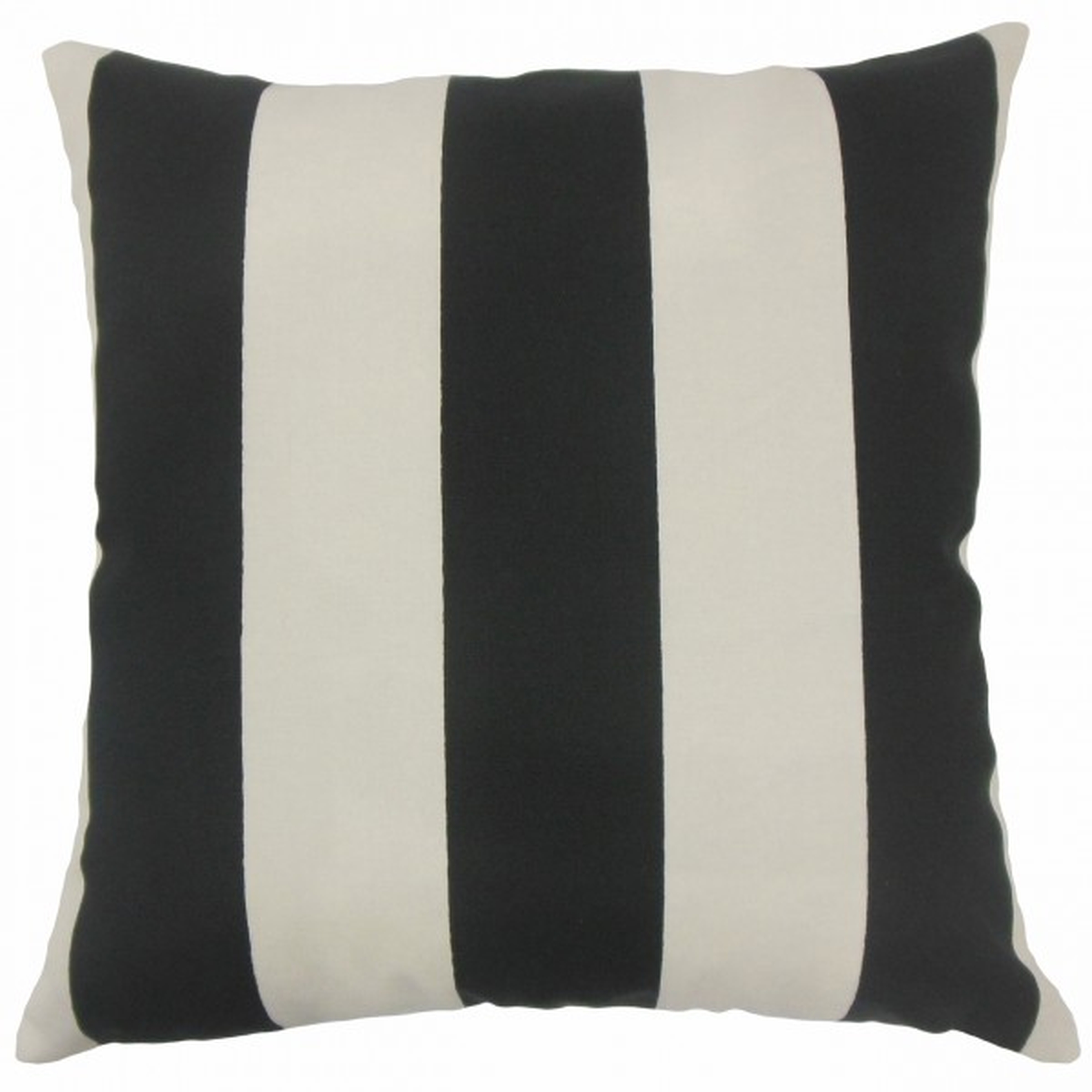 Kanha Striped Pillow Black Beachwood - 26"x26" With poly insert - Linen & Seam