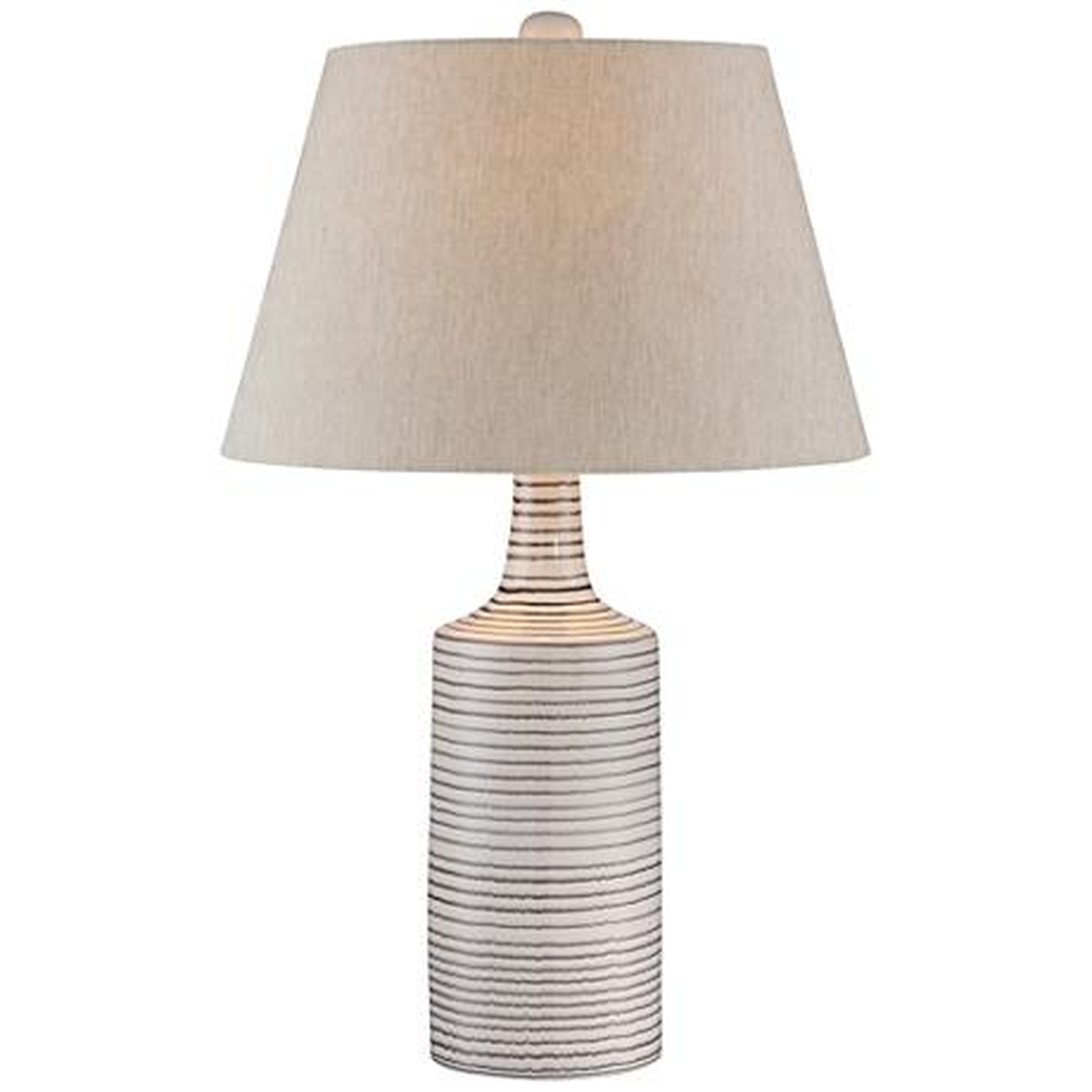 Lite Source Rachelle White Stripe Bottle Table Lamp - Lamps Plus
