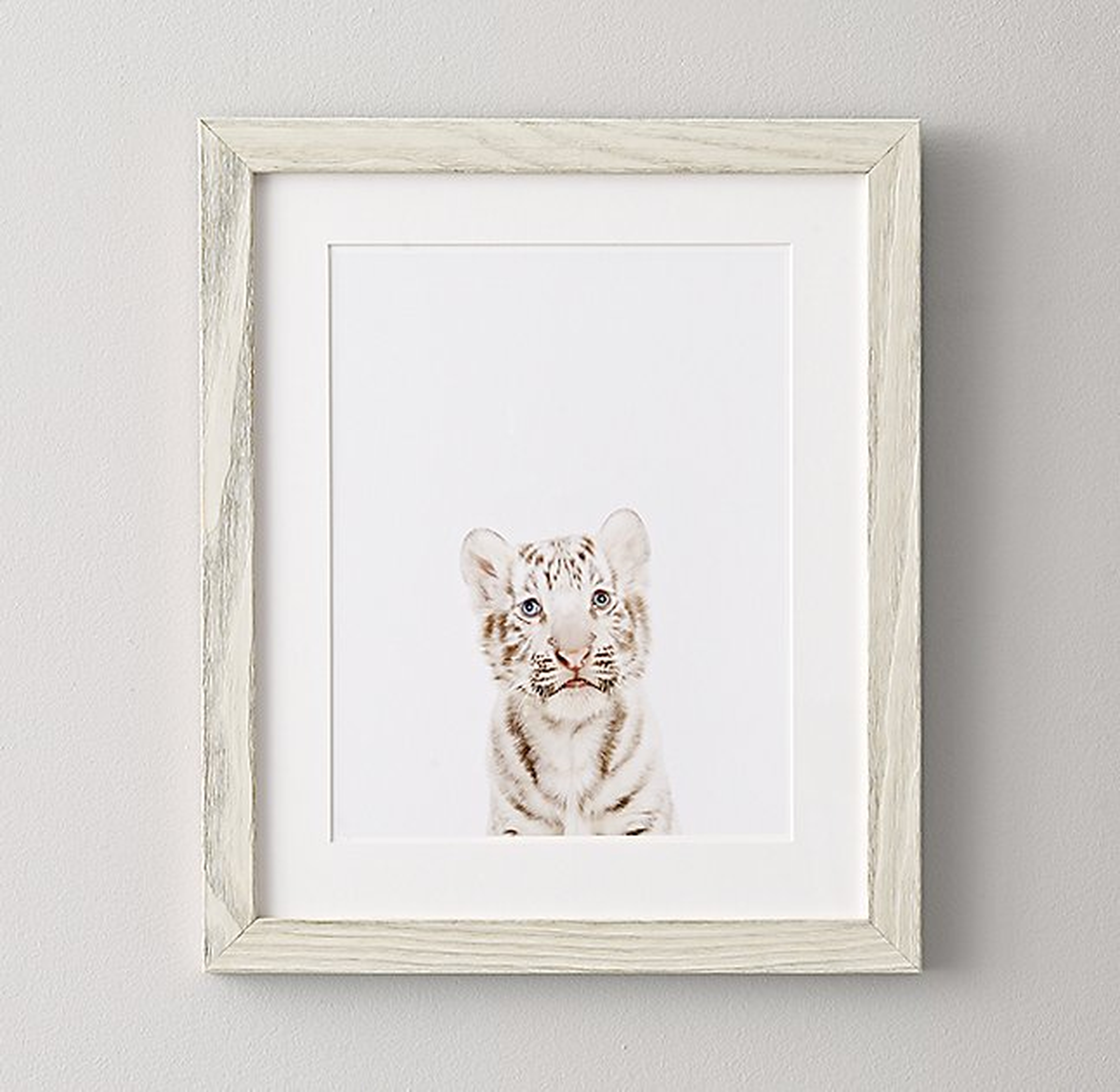 BABY ANIMAL PORTRAIT - TIGER - 16"W x 19"H - White Frame - RH Baby & Child