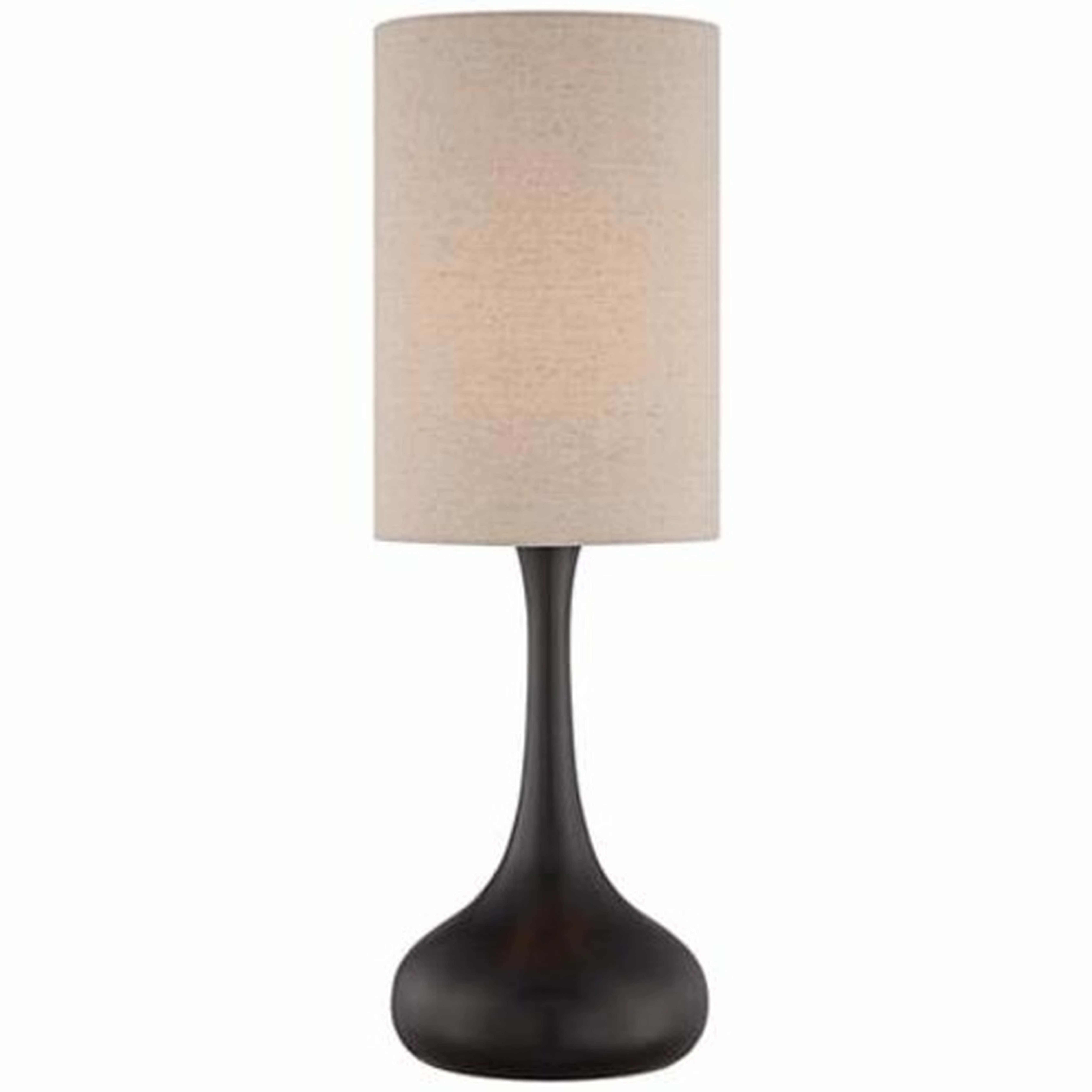 Droplet Table Lamp in Espresso Finish with Cylinder Shade - Lamps Plus