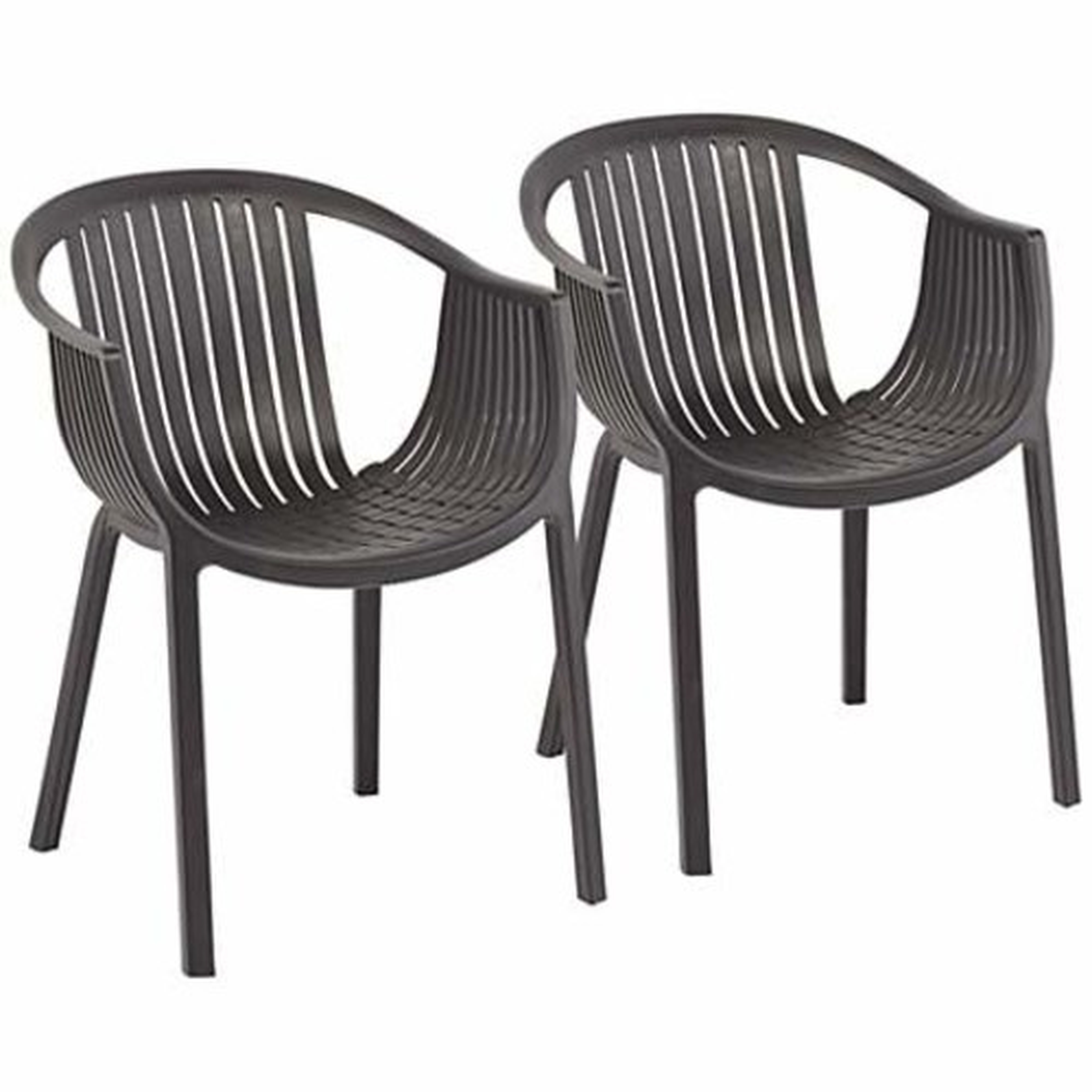 Delray Bay Black Outdoor Accent Chairs Set of 2 - Lamps Plus