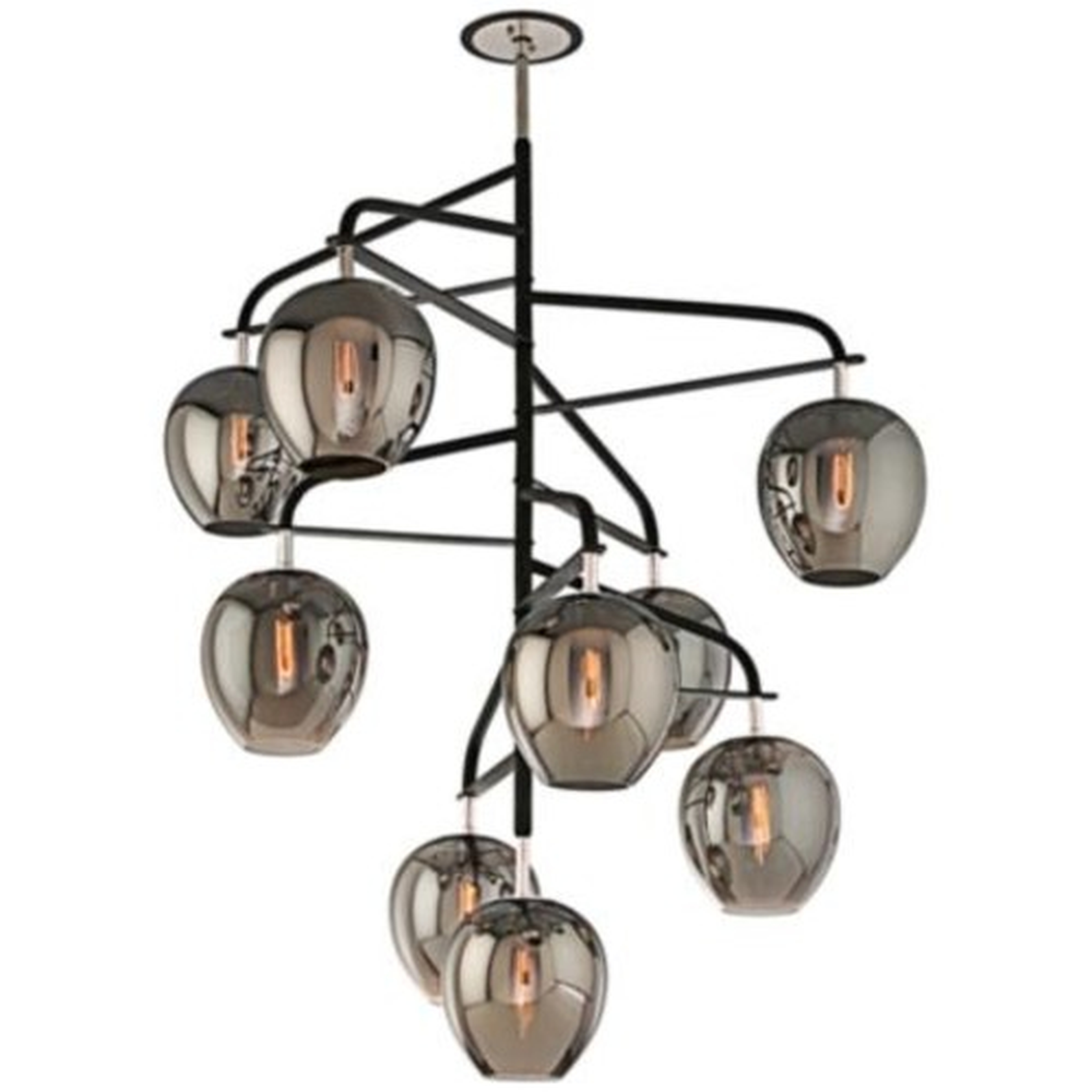 Odyssey 47" Wide Black and Smoked Glass Pendant Light - Lamps Plus