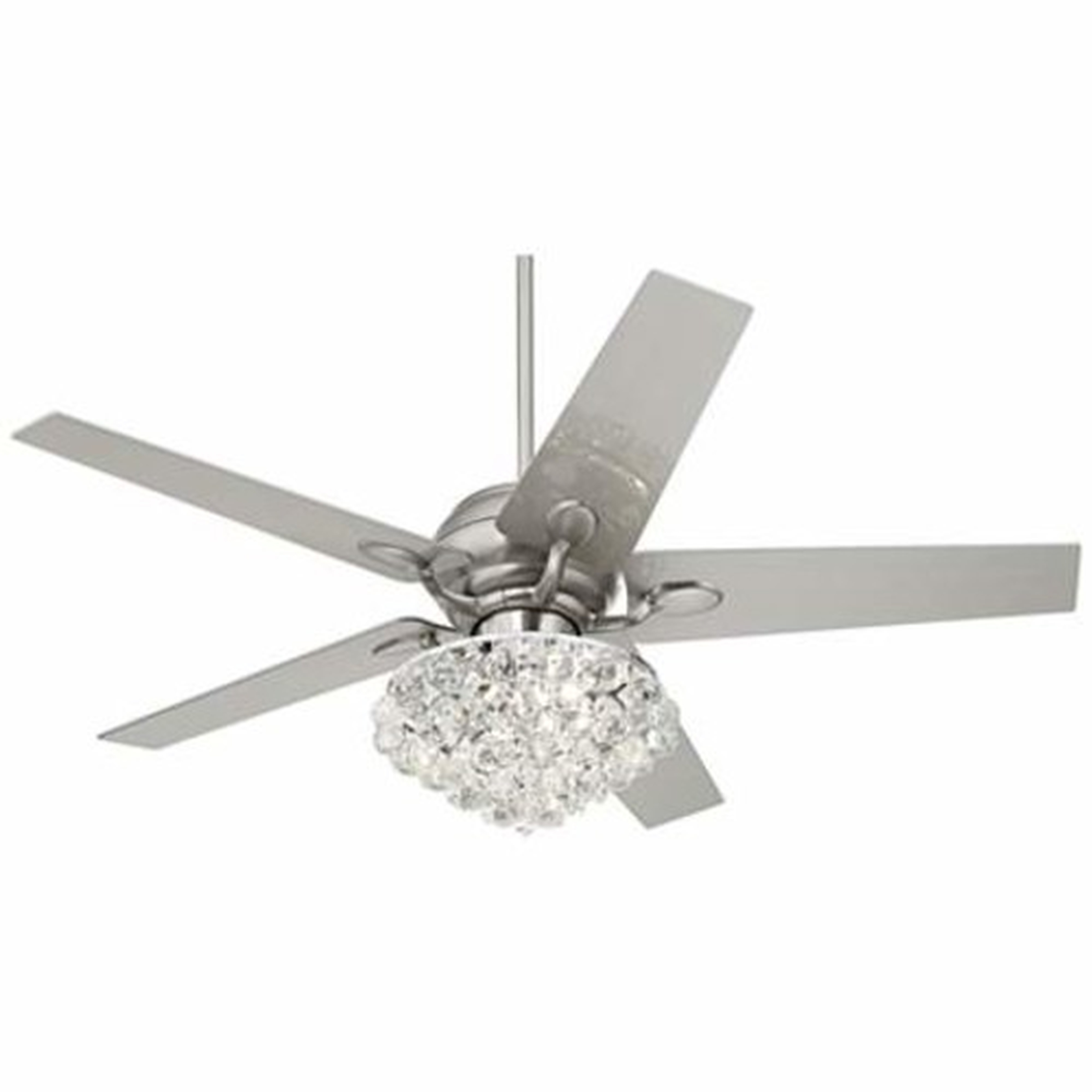 52" Casa Optima™ Brushed Steel Crystal Ceiling Fan - Lamps Plus