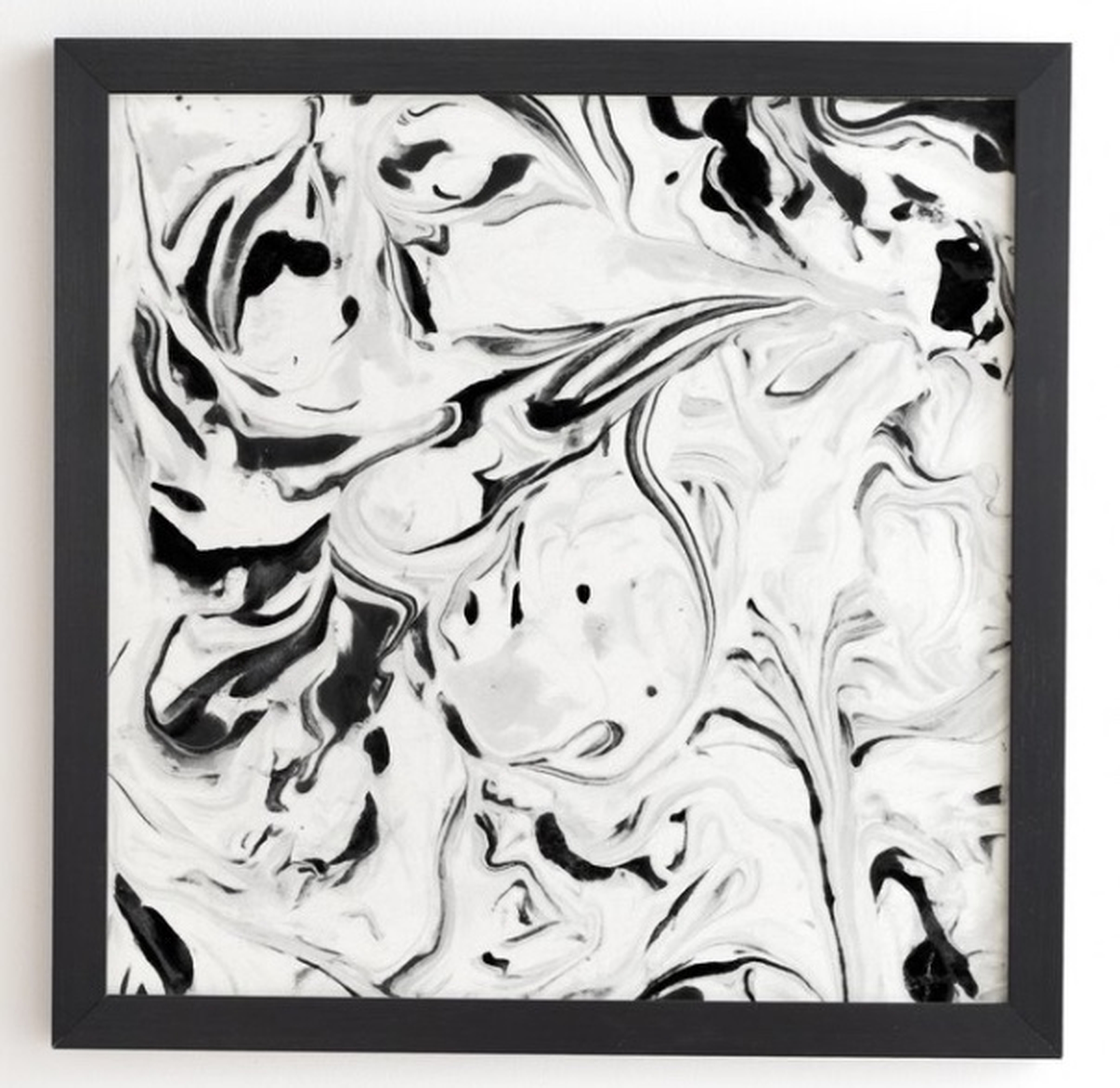 BLACK AND WHITE MARBLE - Basic black frame 20'' x 20'' - No mat - Wander Print Co.