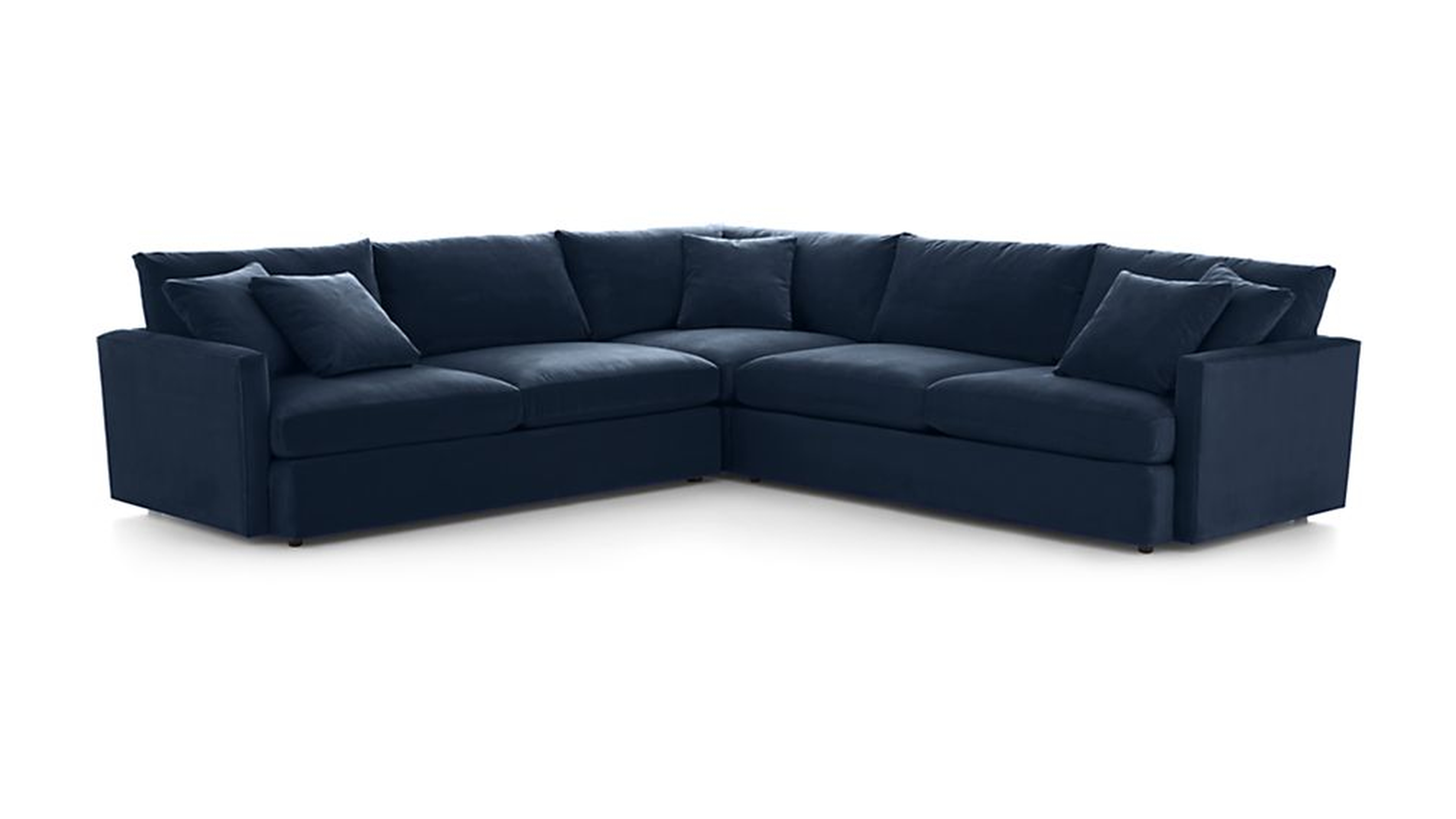 Lounge II 3-Piece Sectional Sofa - Navy - Crate and Barrel