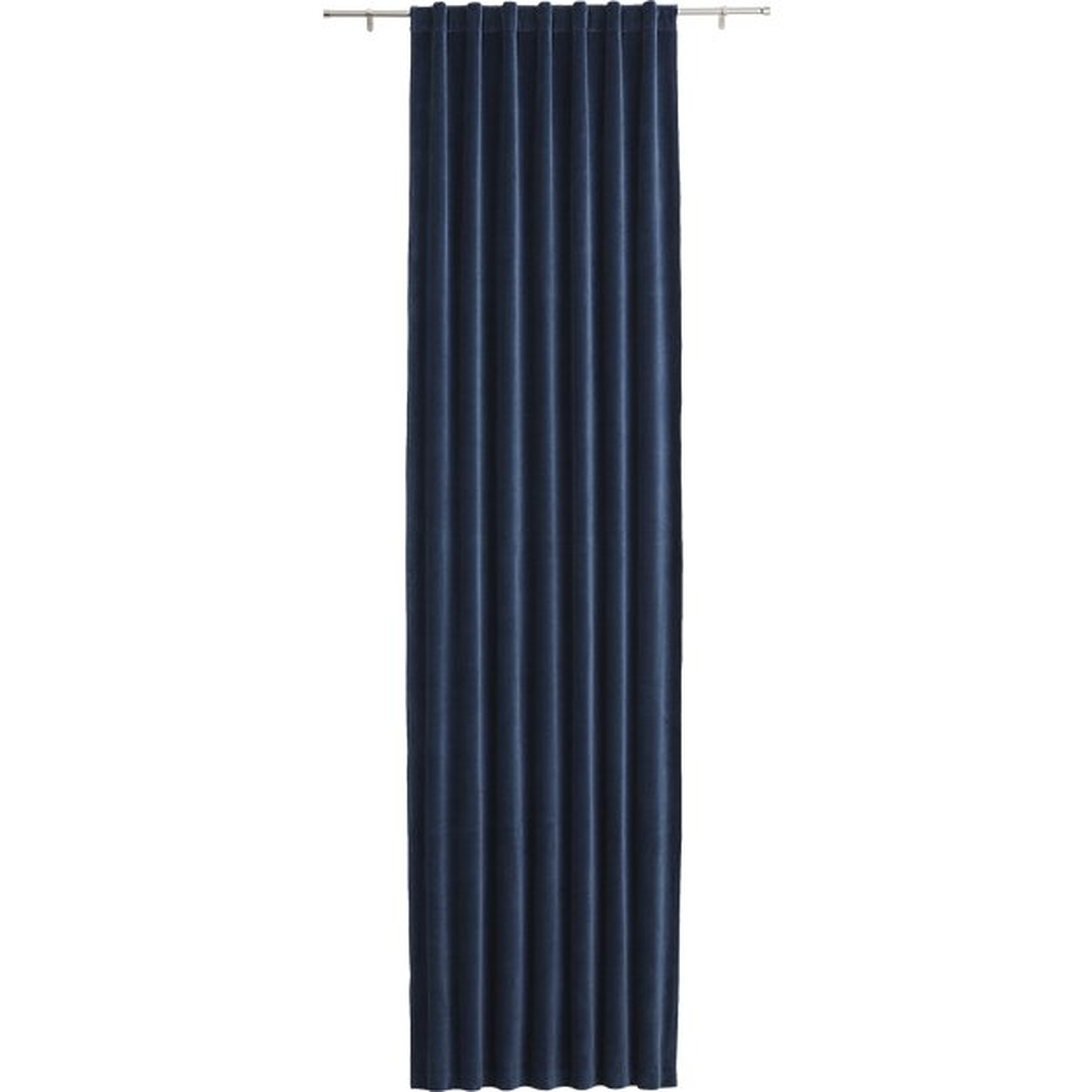 Velvet navy curtain panel  - 84" - CB2