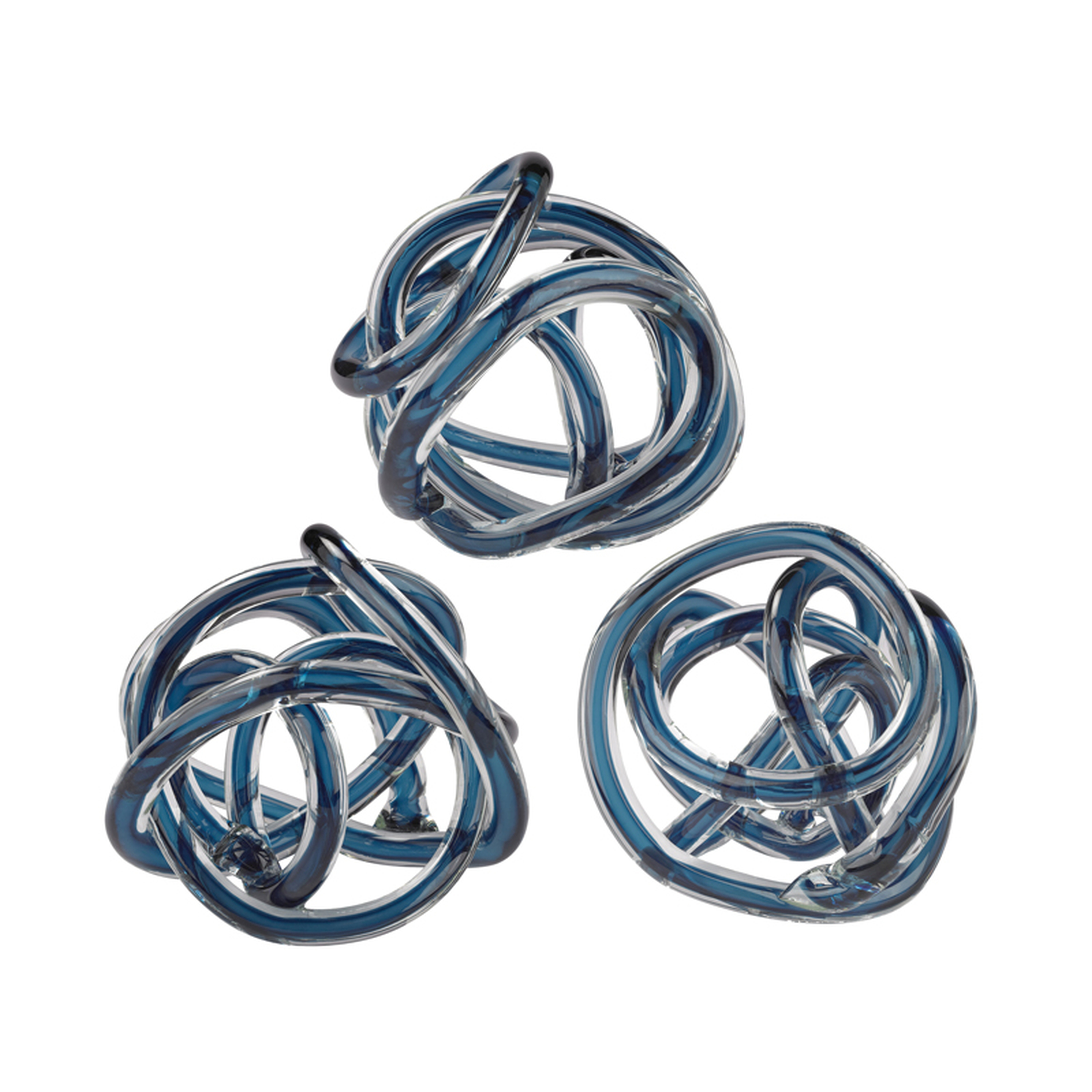 Navy Blue Glass Knot - Set of 3 - Elk Home