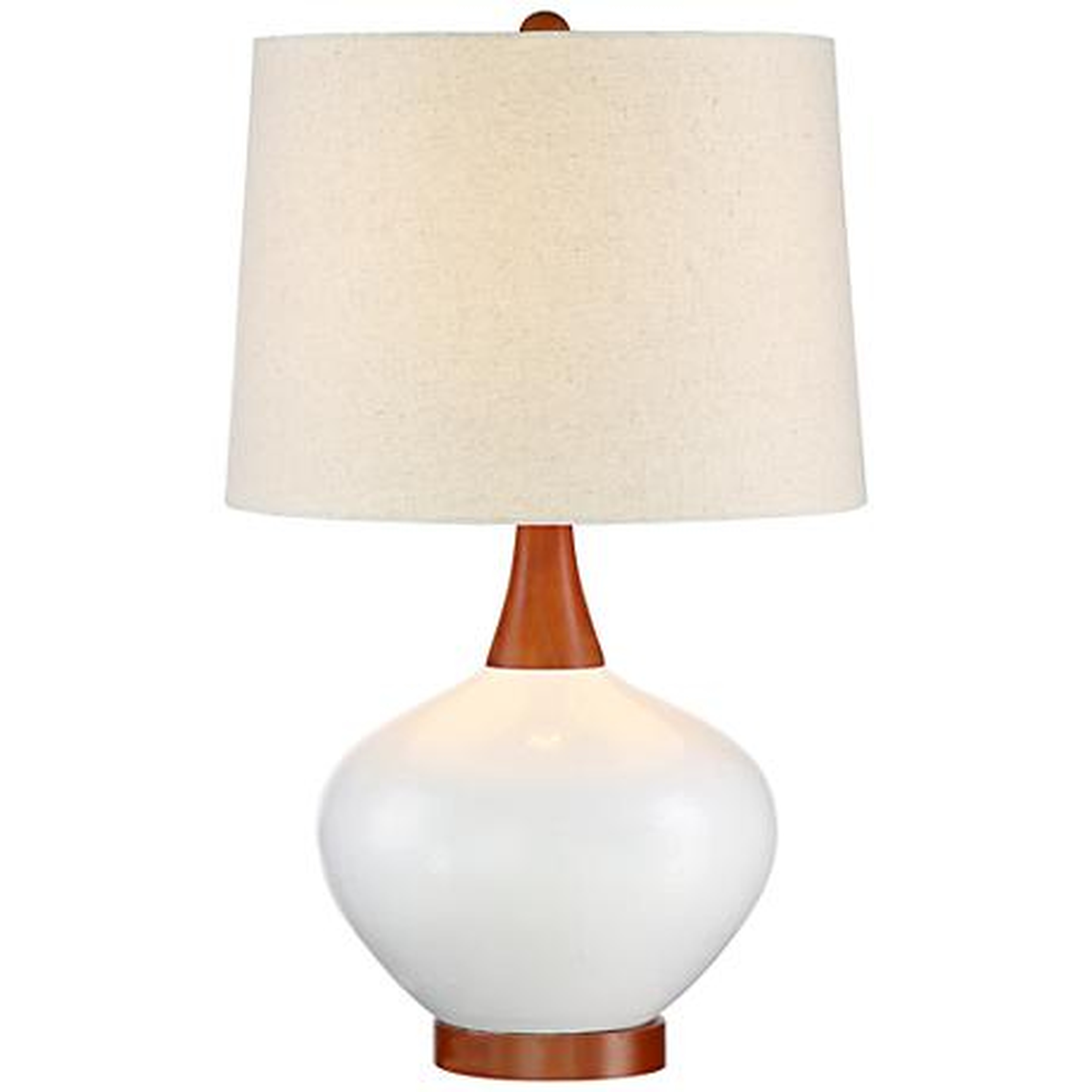 Brice Mid-Century Ivory Ceramic Table Lamp - Lamps Plus