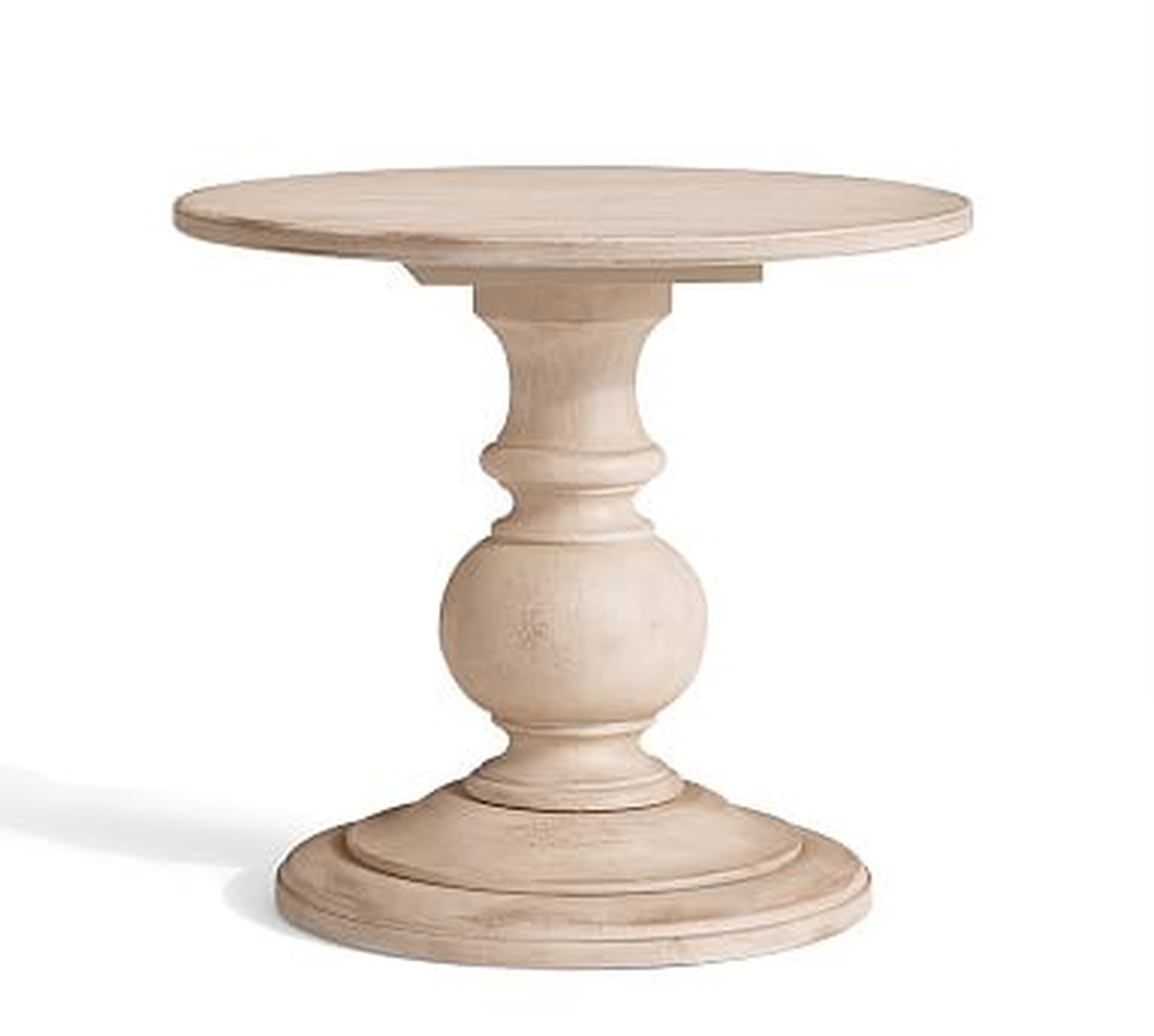 Dawson Wood Pedestal Side Table, Weathered White - Pottery Barn