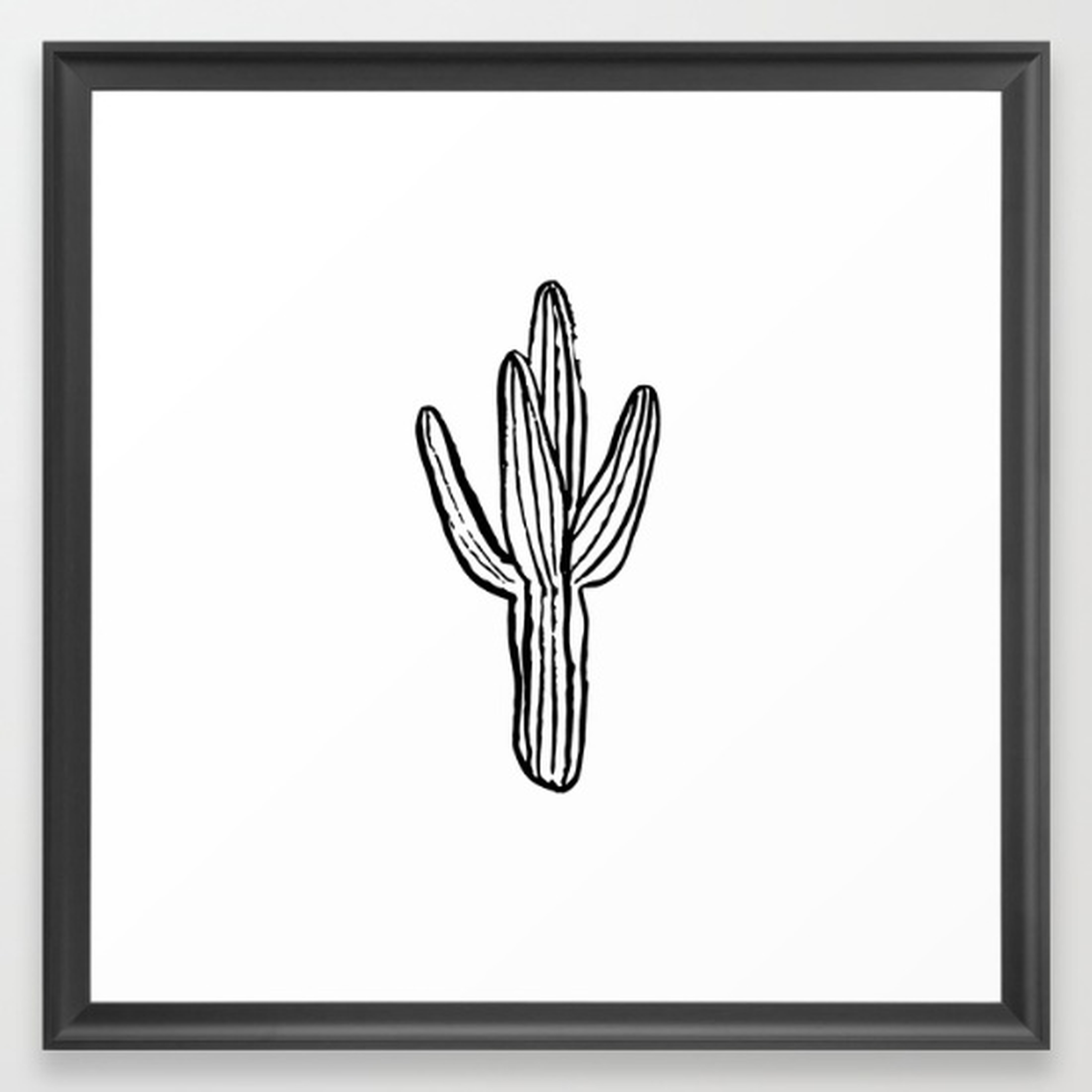 Cactus - Scoop Black Frame - 22'' x 22'' - No Mat - Society6