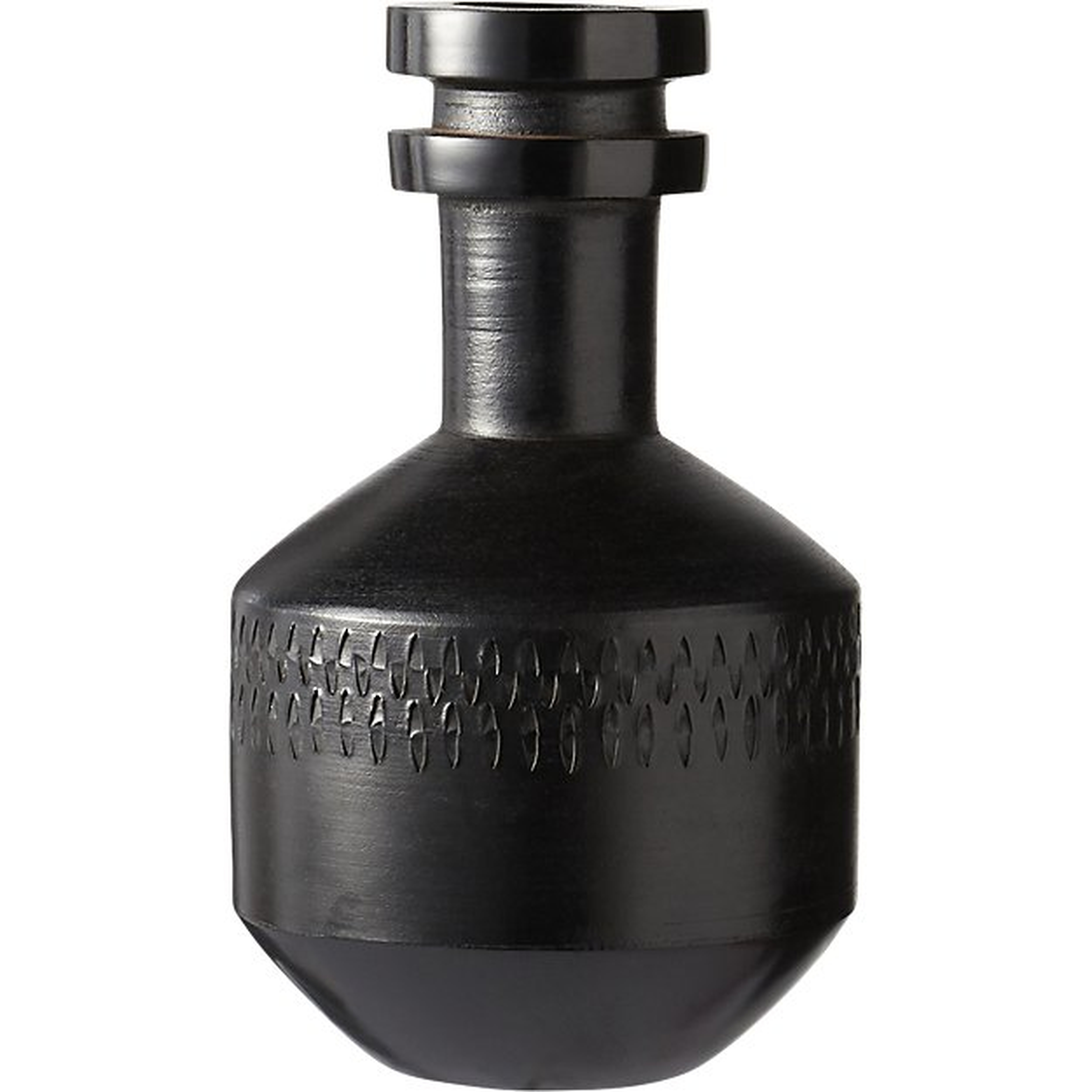 Smoke stack black vase - CB2