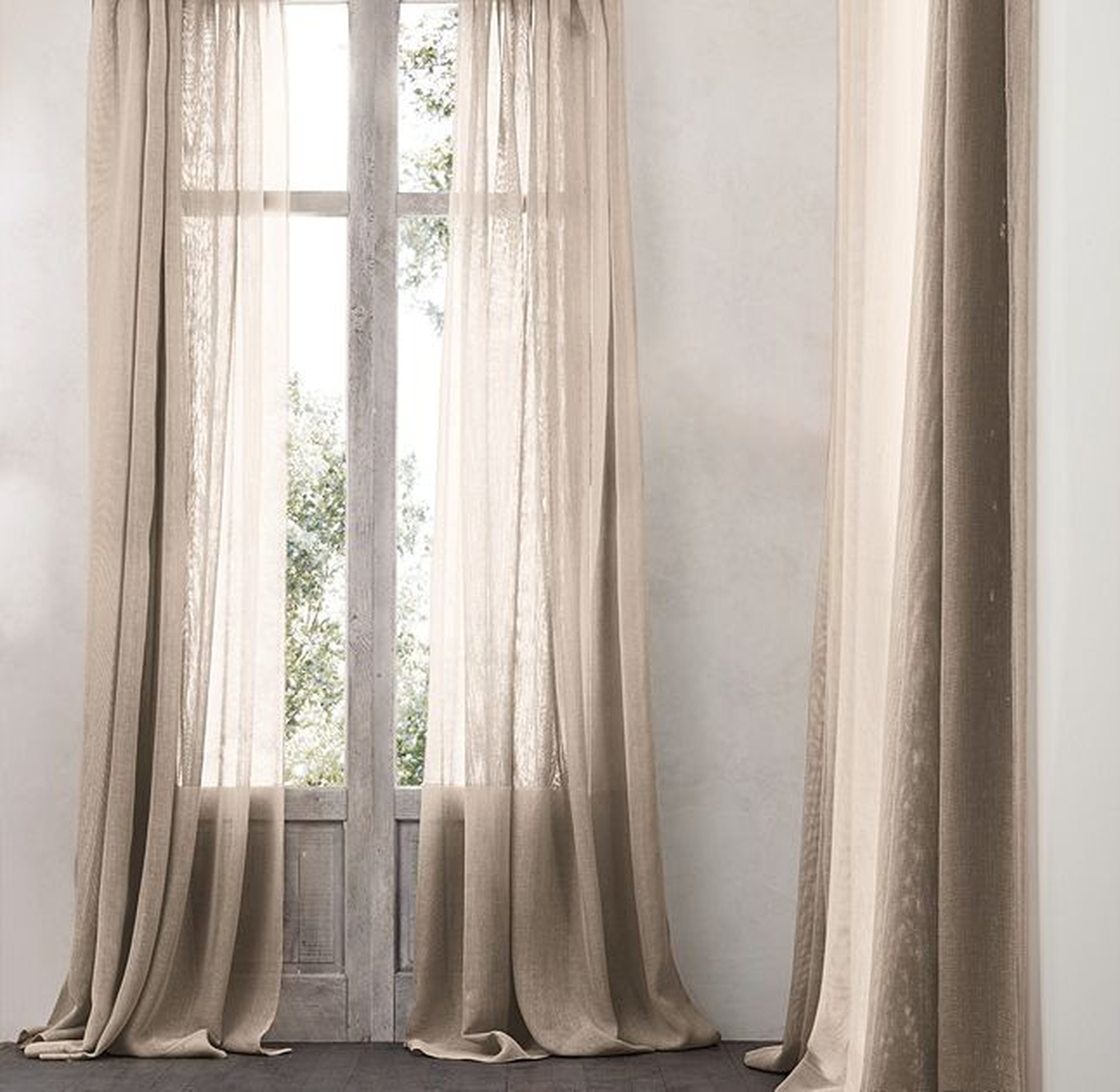 OPEN WEAVE SHEER LINEN DRAPERY - RH